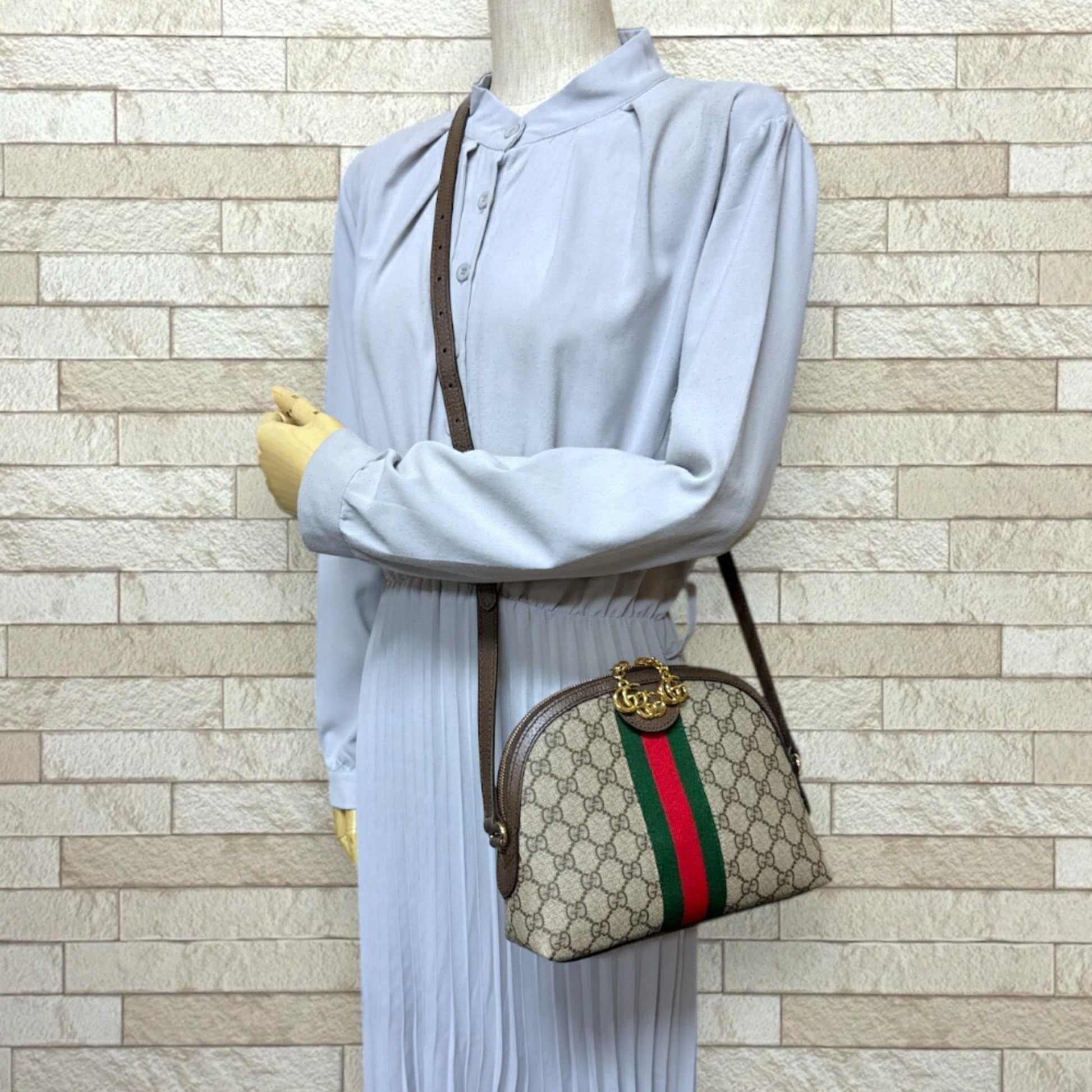 Gucci Ophidia Beige Brown Gg Supreme Shoulder Bag
