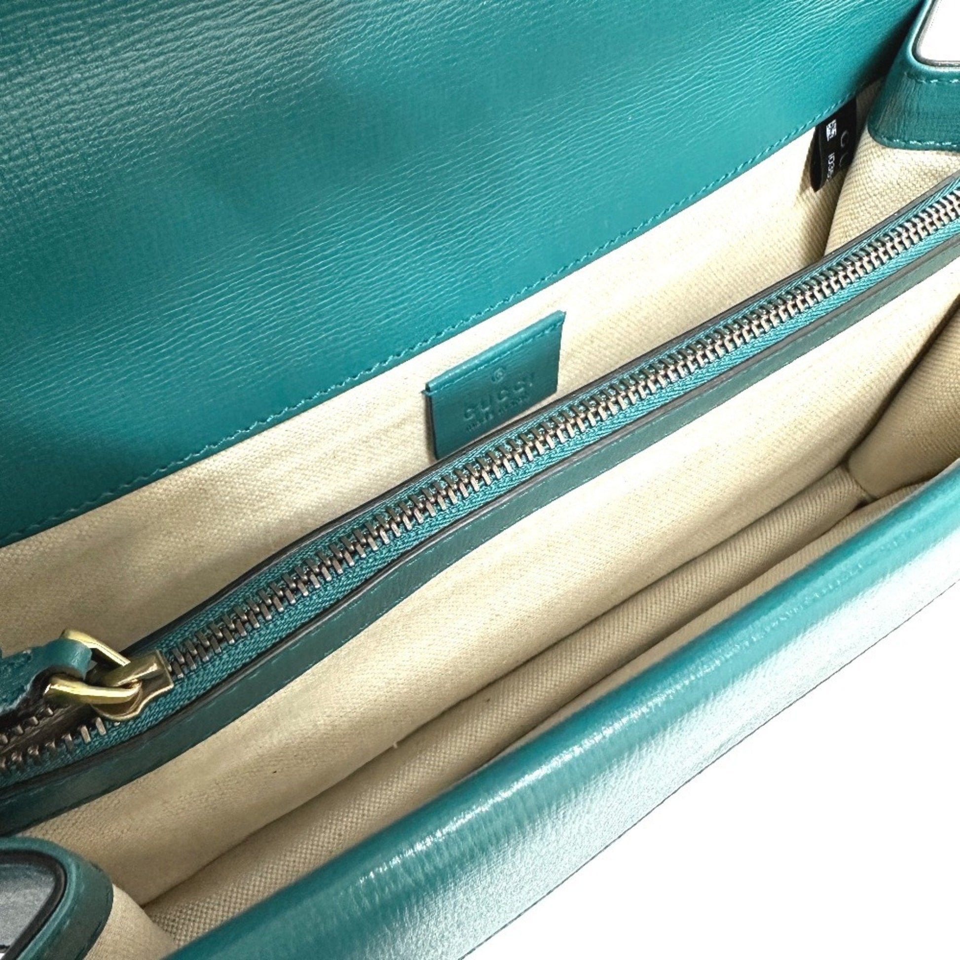 Gucci Blue Green Leather Shoulder Bag