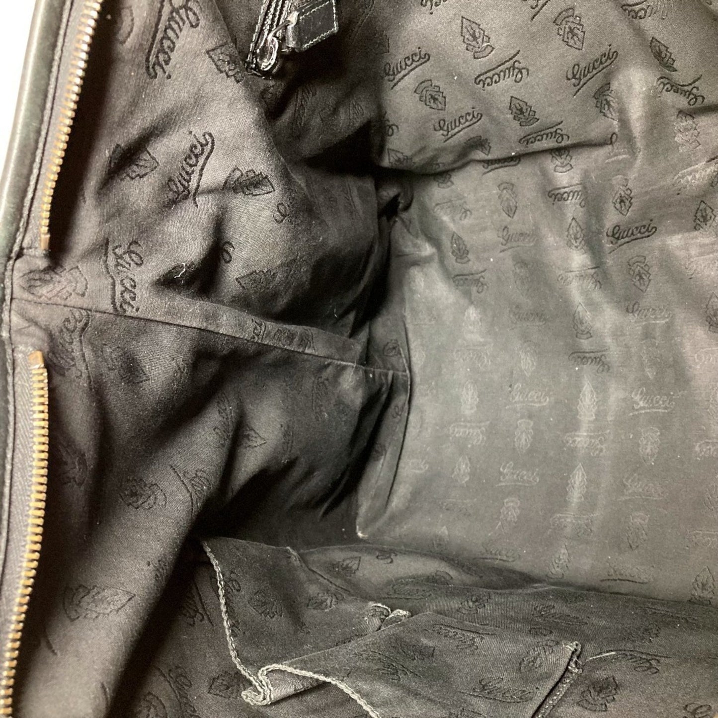Gucci Gg Imprimé Black Leather Gg Imprimé Boston Bag Shoulder Bag Tote Bag