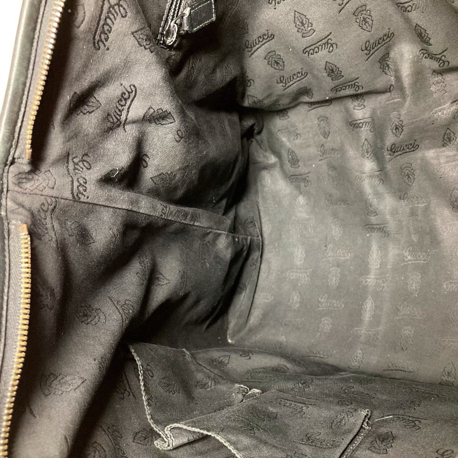 Gucci Gg Imprimé Black Leather Gg Imprimé Boston Bag Shoulder Bag Tote Bag