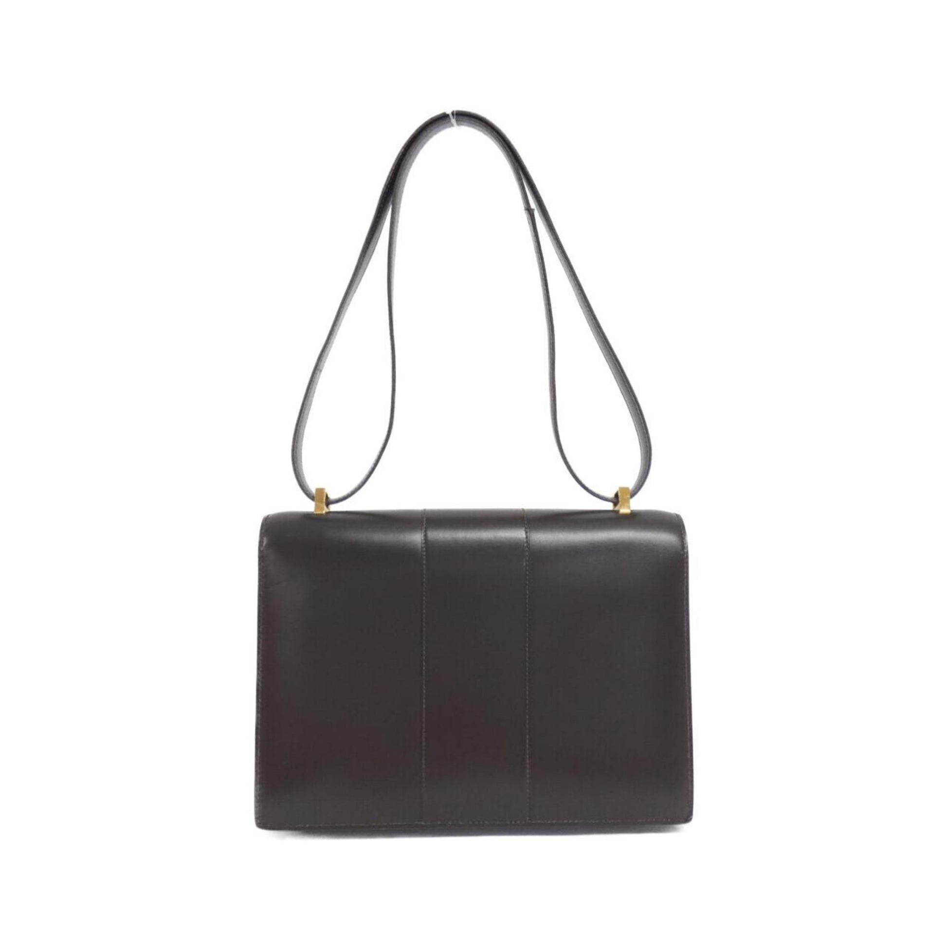 Hermes Ebene Box Calf Shoulder Bag Leather Calf Leather