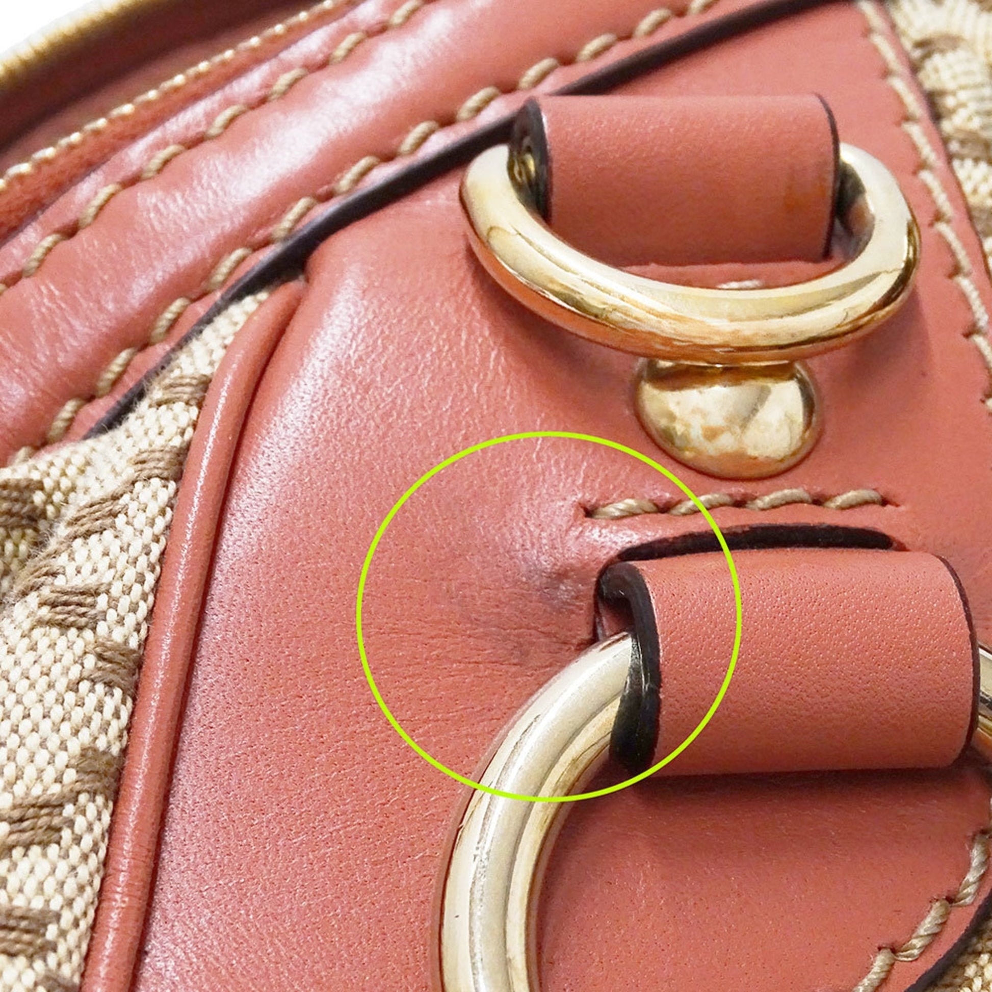 Gucci Beige Pink Canvas Leather Handbag Shoulder Bag