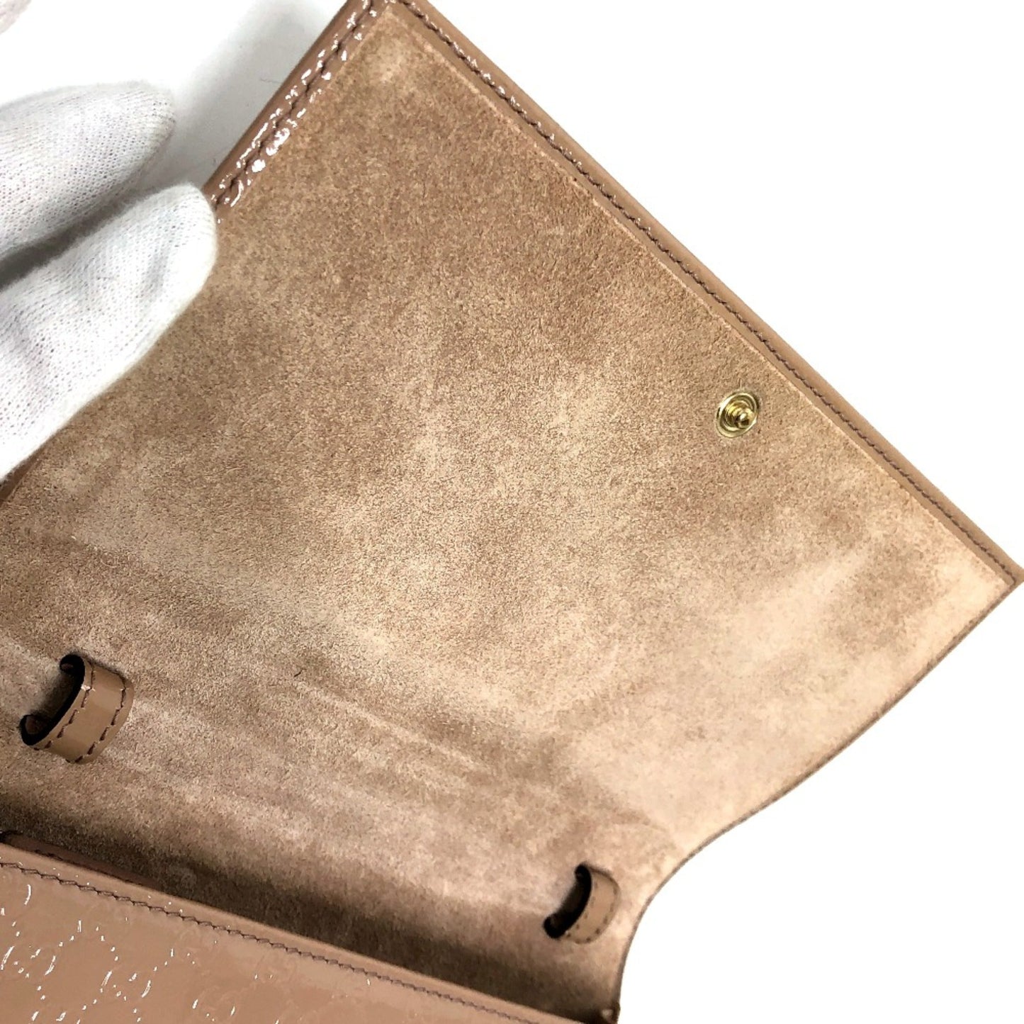 Gucci Beige Patent Leather Shoulder Bag