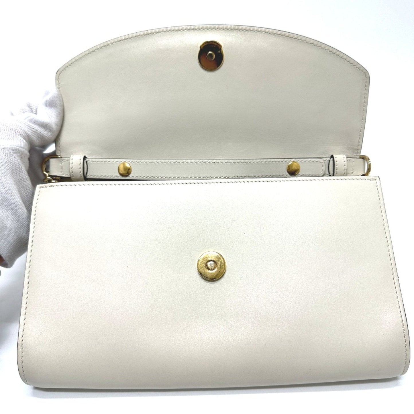 Gucci White Leather Shoulder Bag