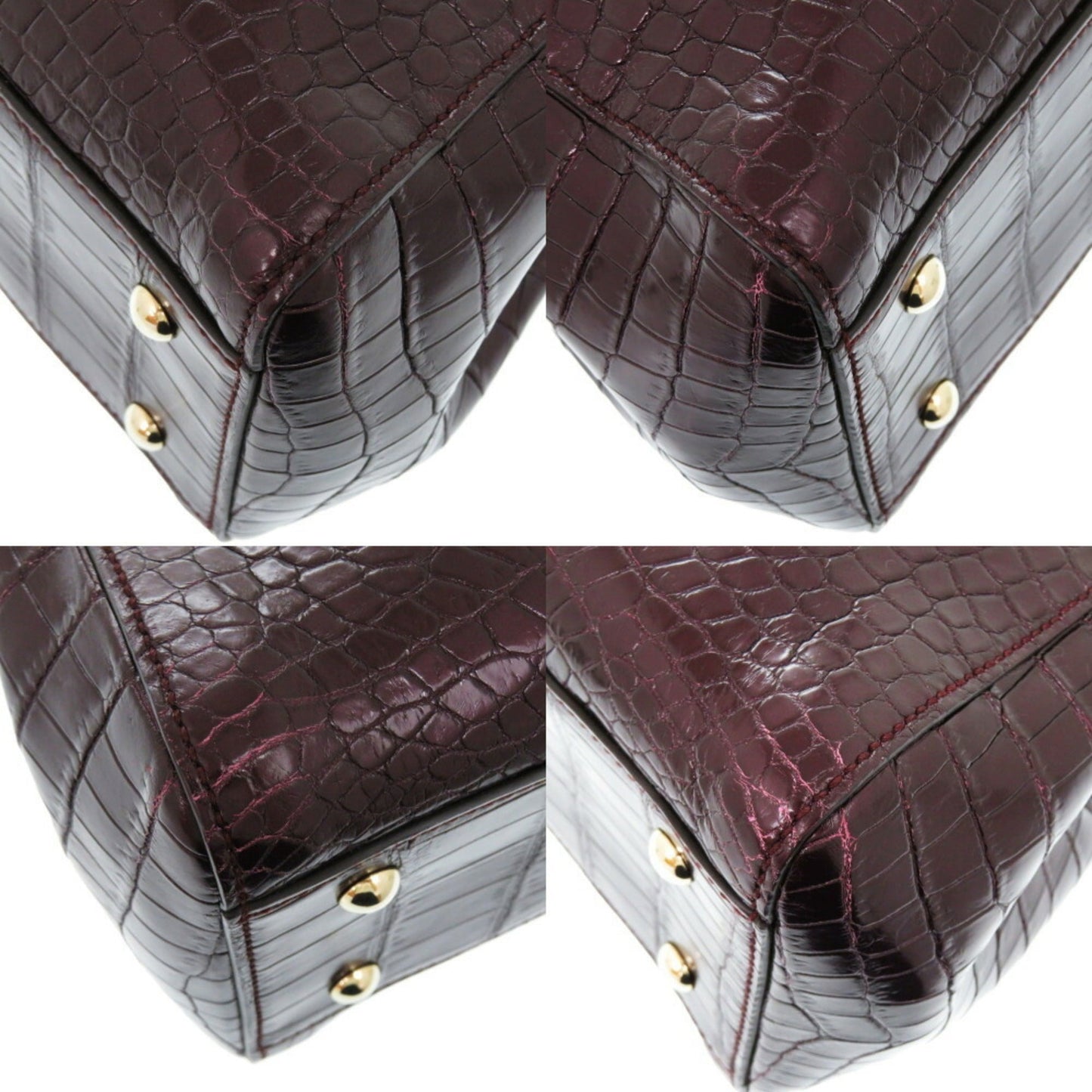 Gucci Purple Leather Tote Bag
