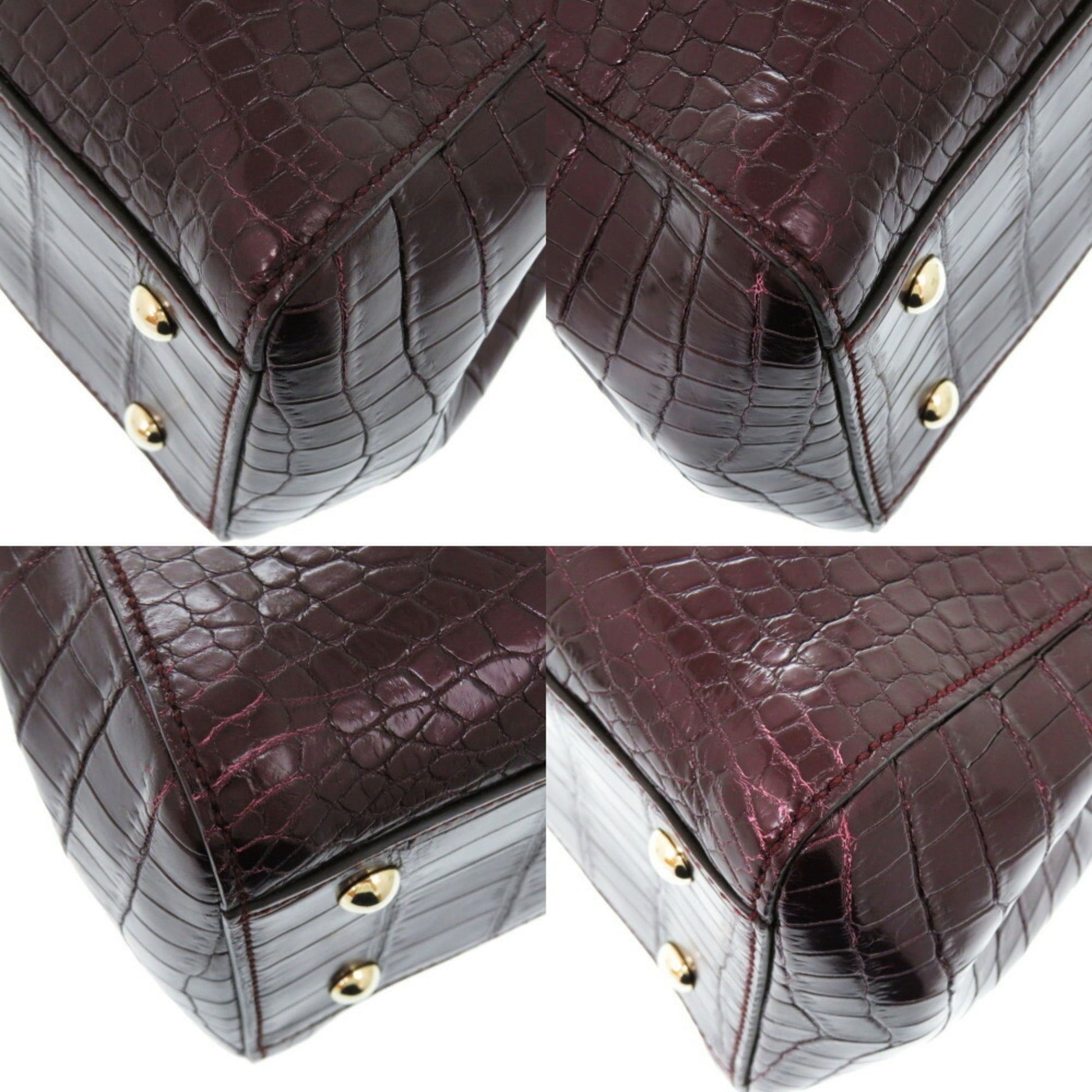 Gucci Purple Leather Tote Bag