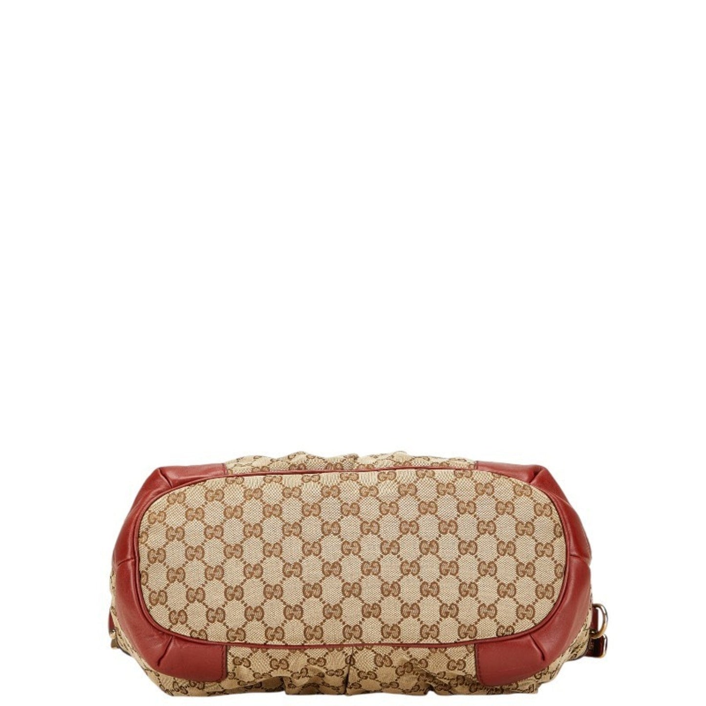 Gucci Beige Red Color Canvas Leather Shoulder Bag Tote Bag