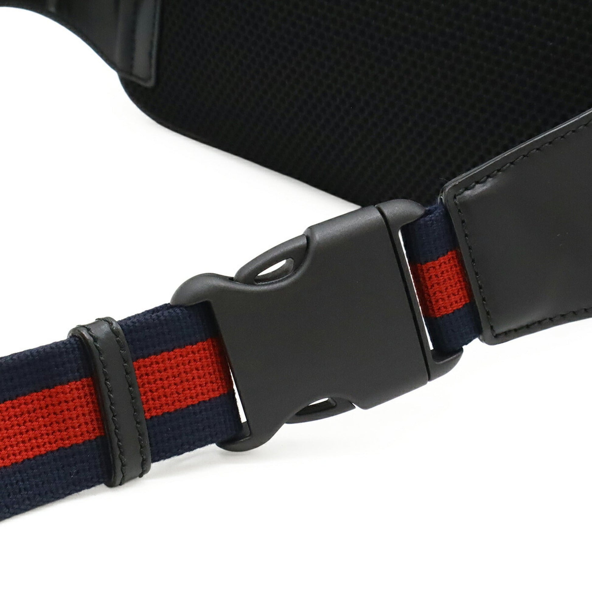 Gucci Black Dark Gray Navy Pvc Leather Fanny Pack