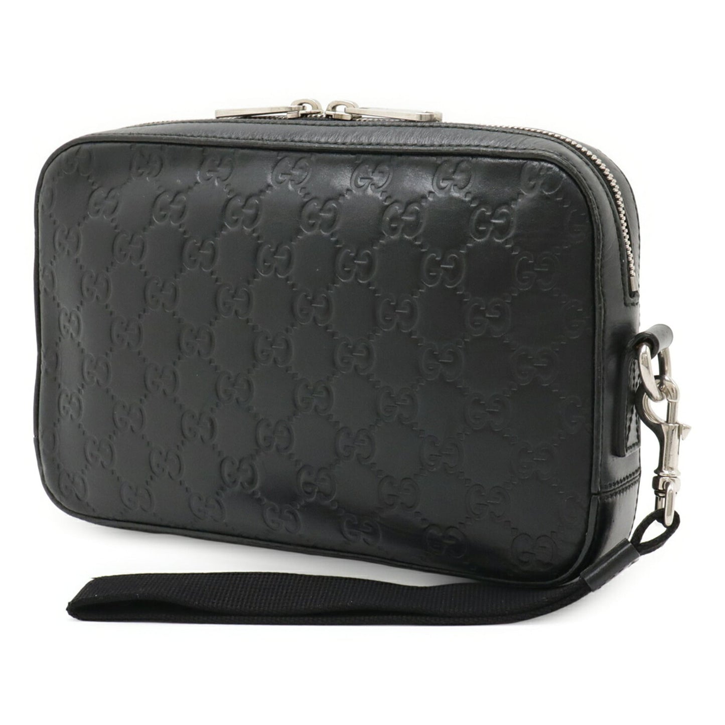 Gucci Black Leather Clutch Bag Handbag
