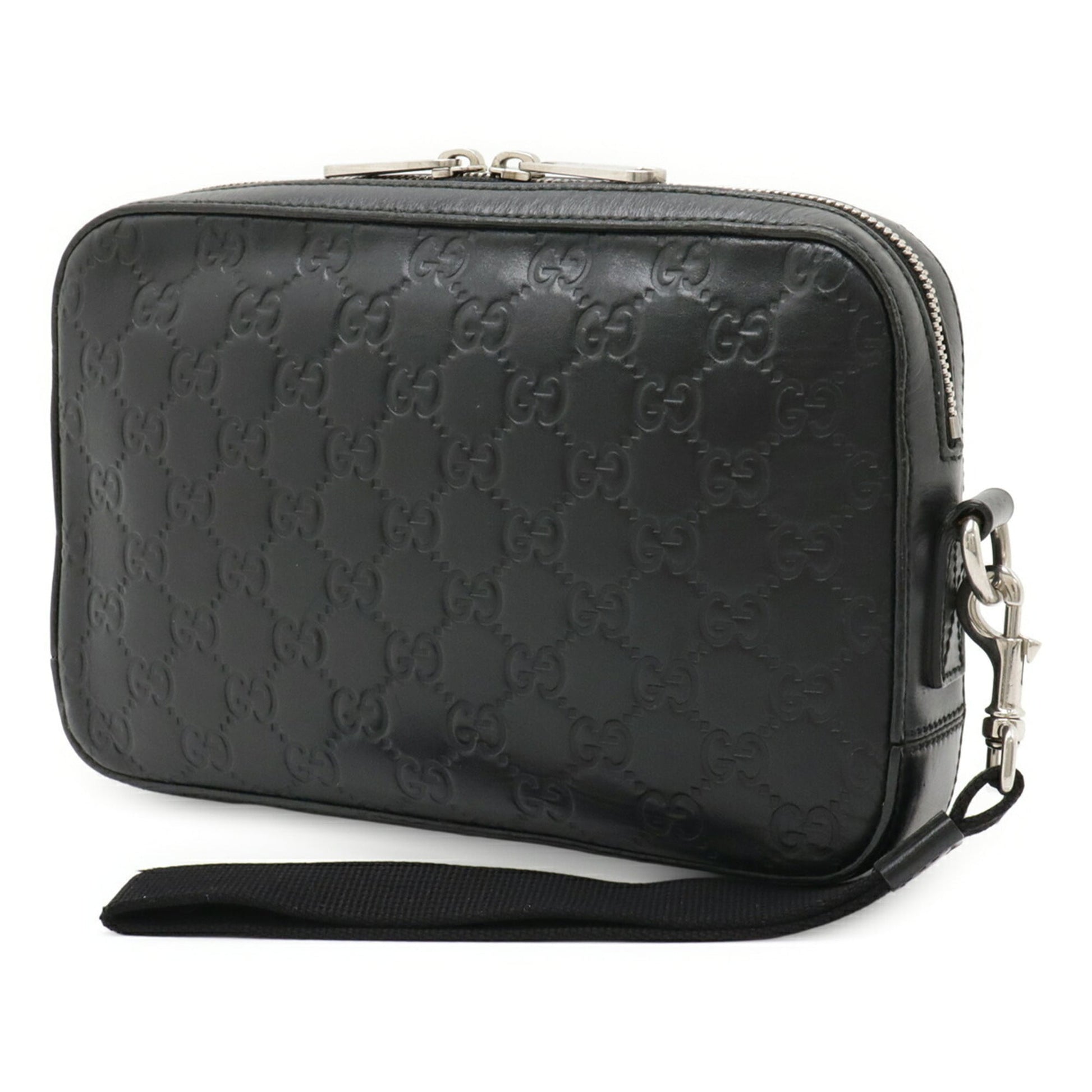 Gucci Black Leather Clutch Bag Handbag