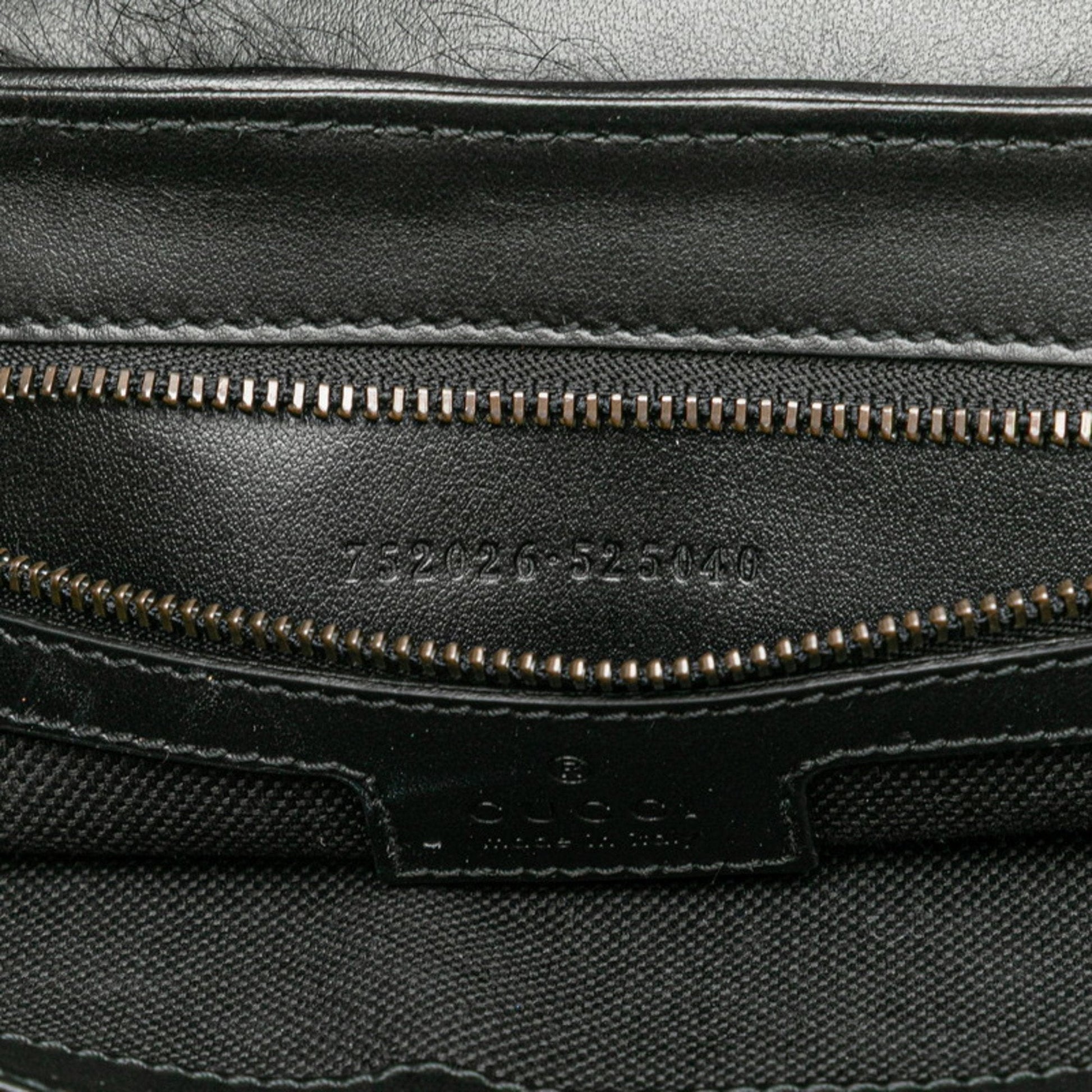 Gucci Black White Faux Fur Leather Handbag Shoulder Bag