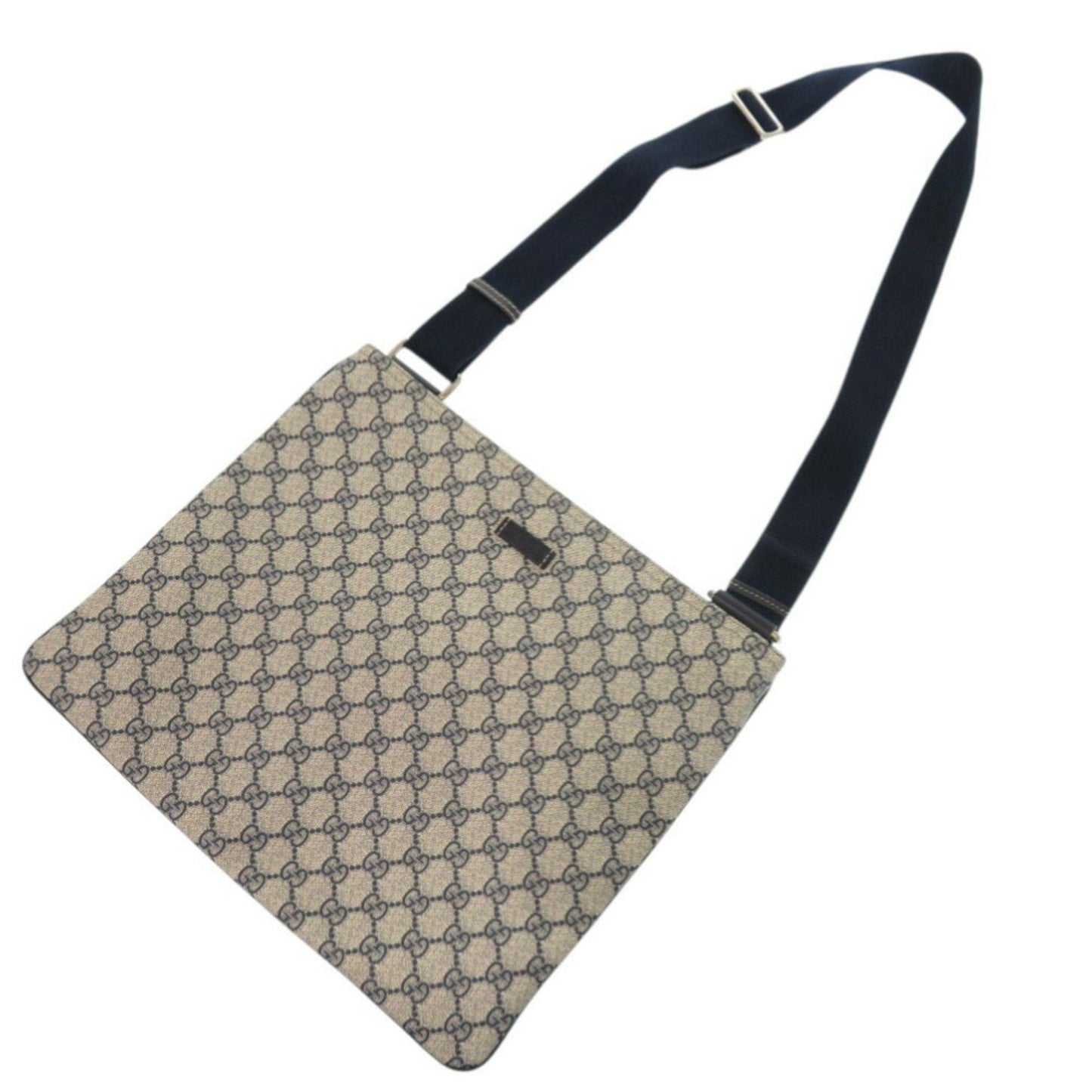 Gucci Beige Navy Gg Supreme Shoulder Bag