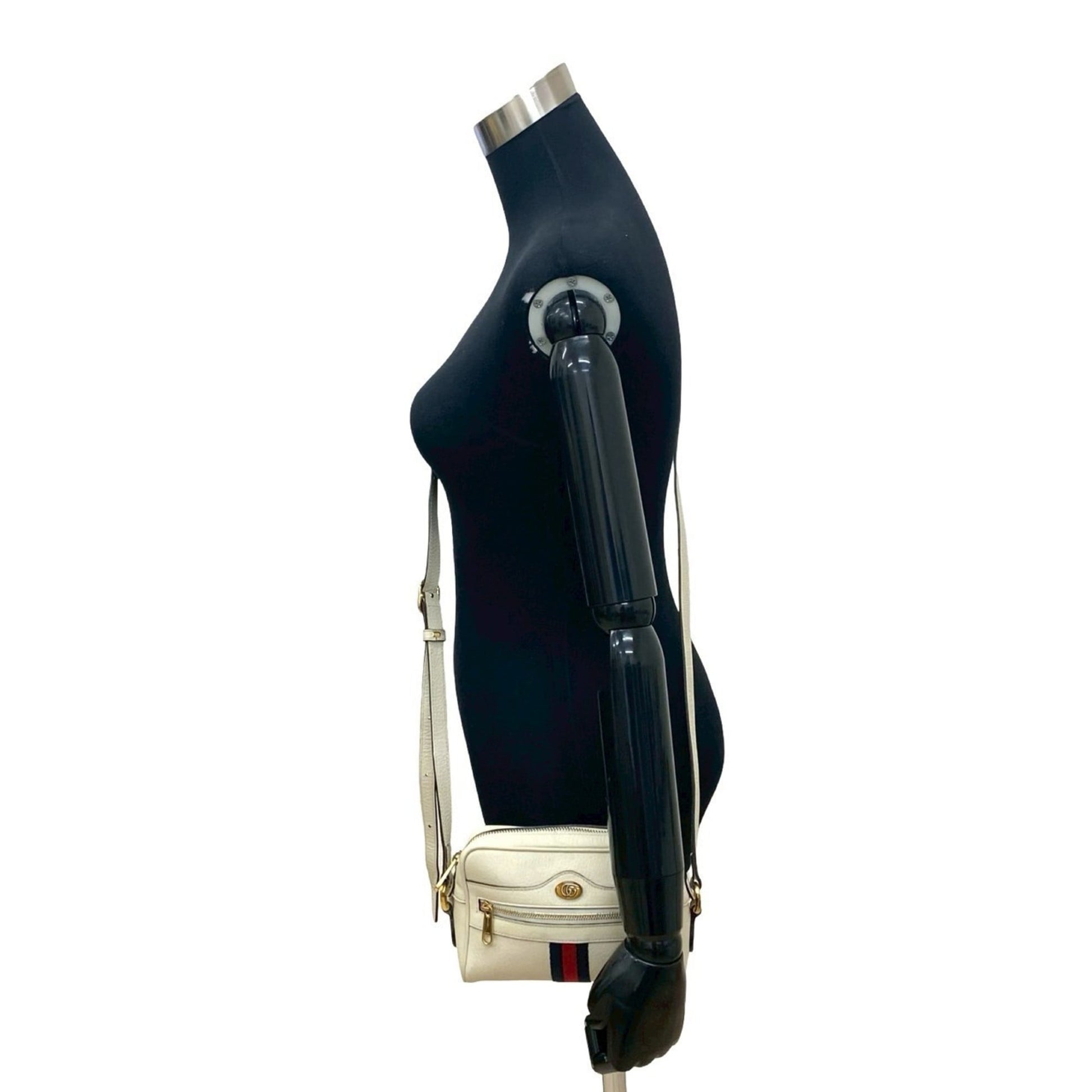 Gucci Navy Red Color White Leather Pochette Shoulder Bag