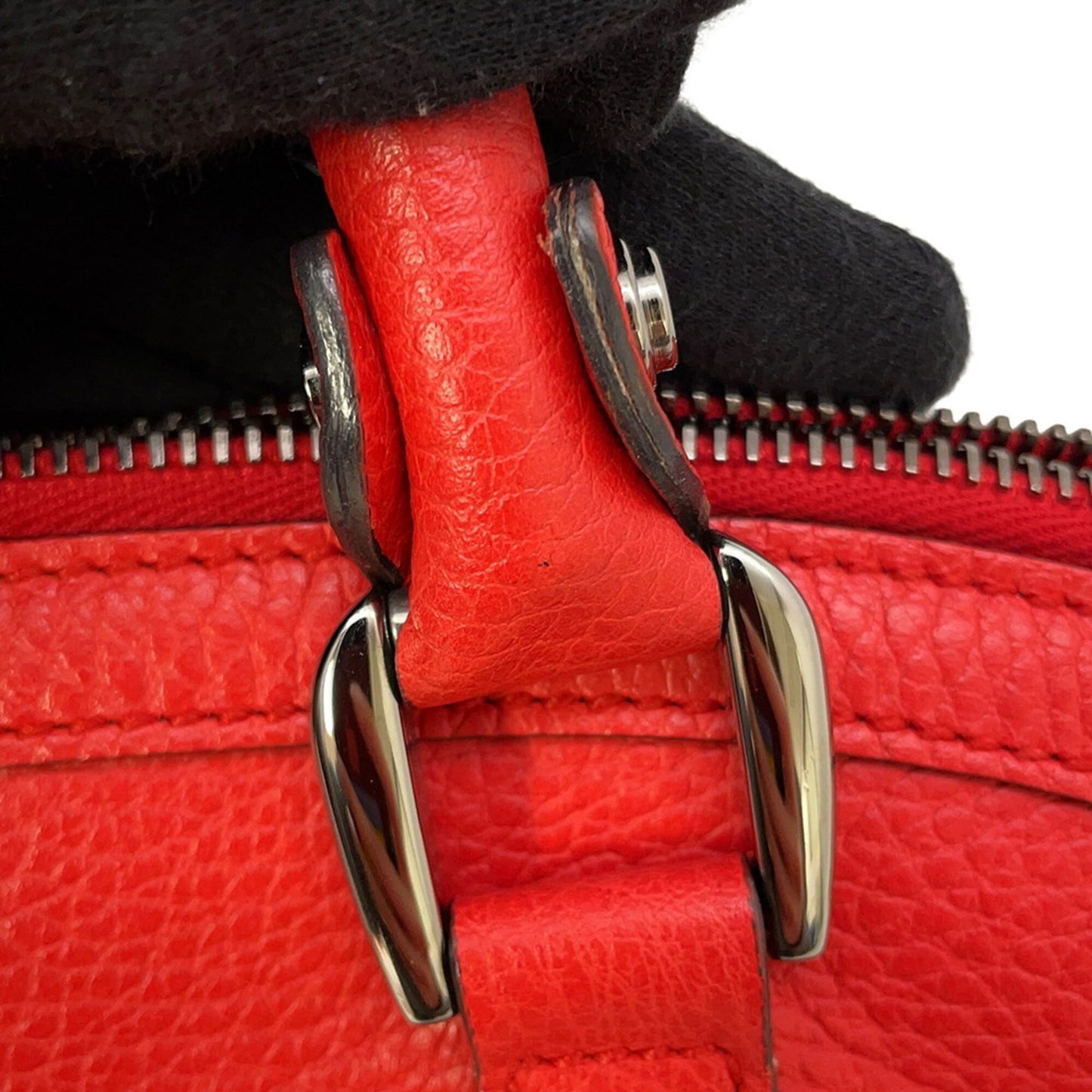 Gucci Red Brown Leather Shoulder Bag Tote Bag