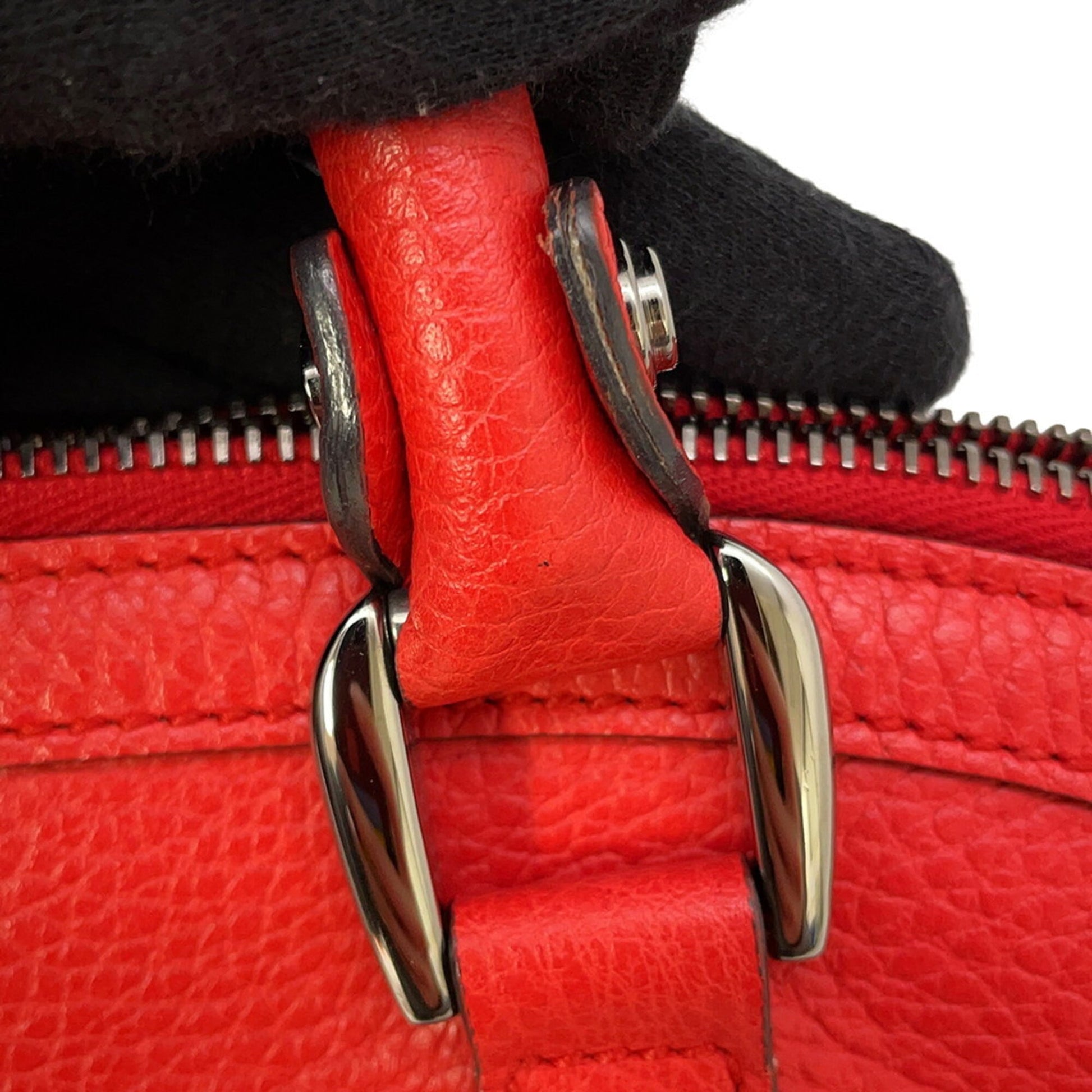 Gucci Red Brown Leather Shoulder Bag Tote Bag