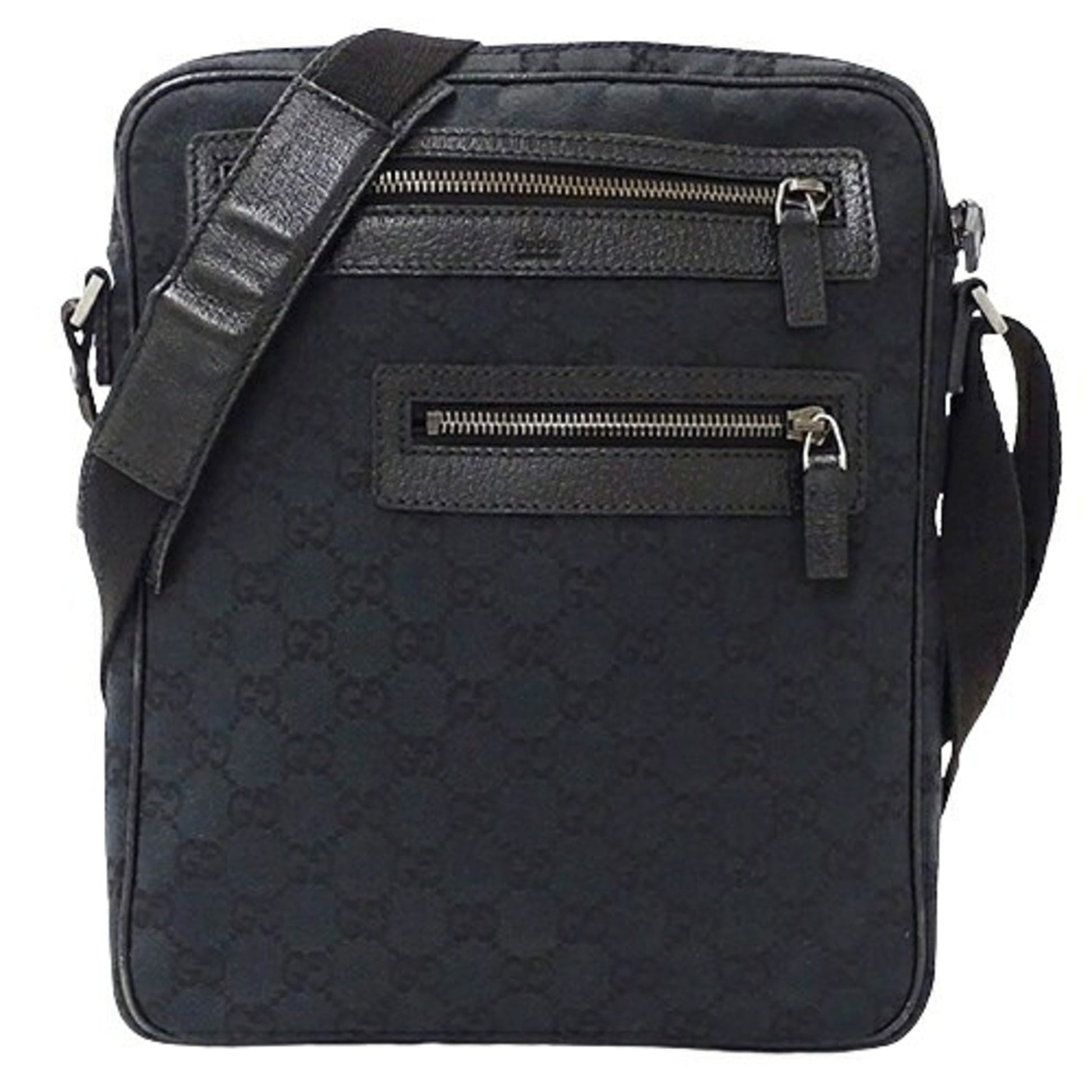 Gucci Black Gg Canvas Shoulder Bag