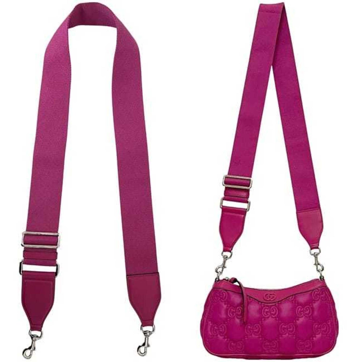 Gucci Pink Nylon Leather Canvas Shoulder Bag