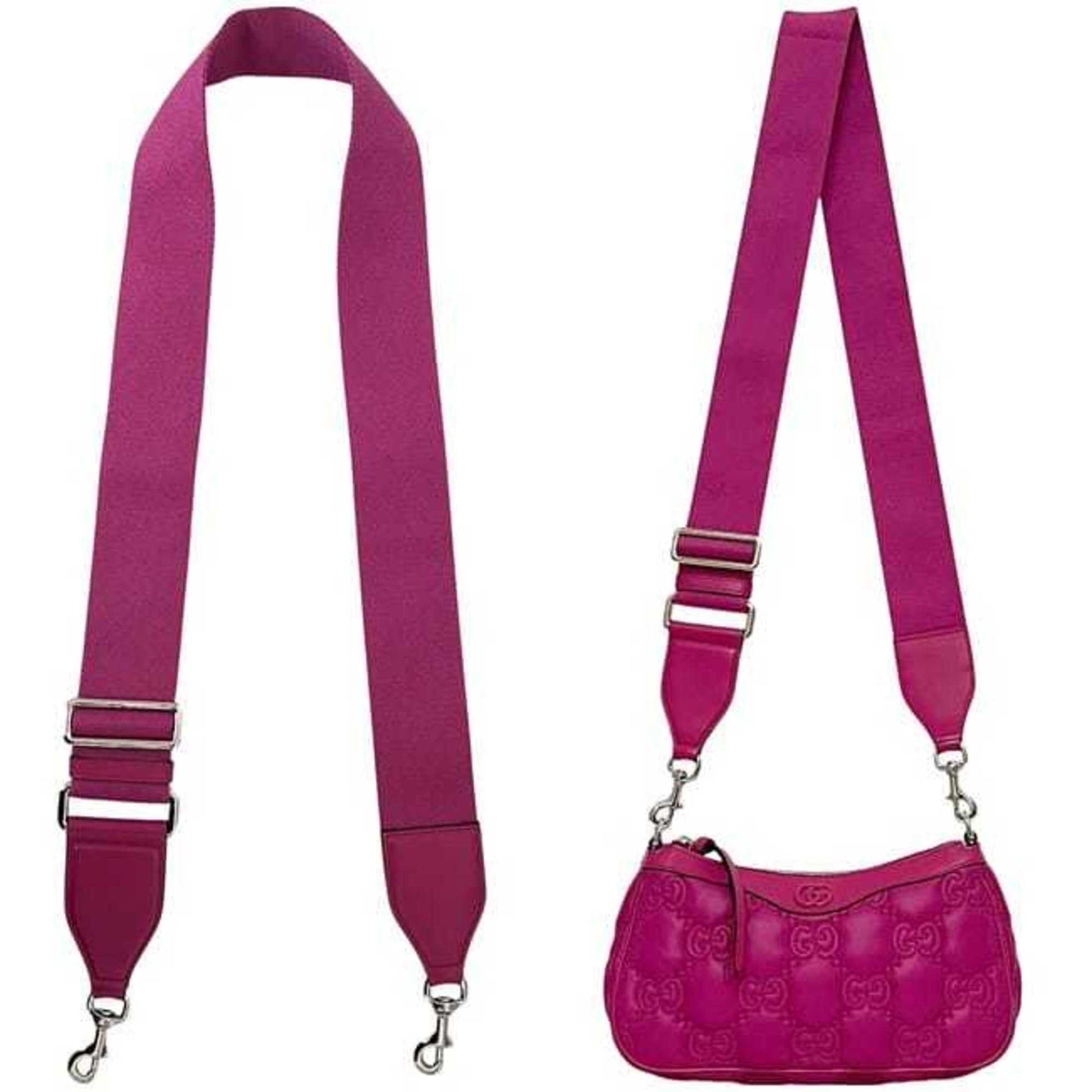 Gucci Pink Nylon Leather Canvas Shoulder Bag