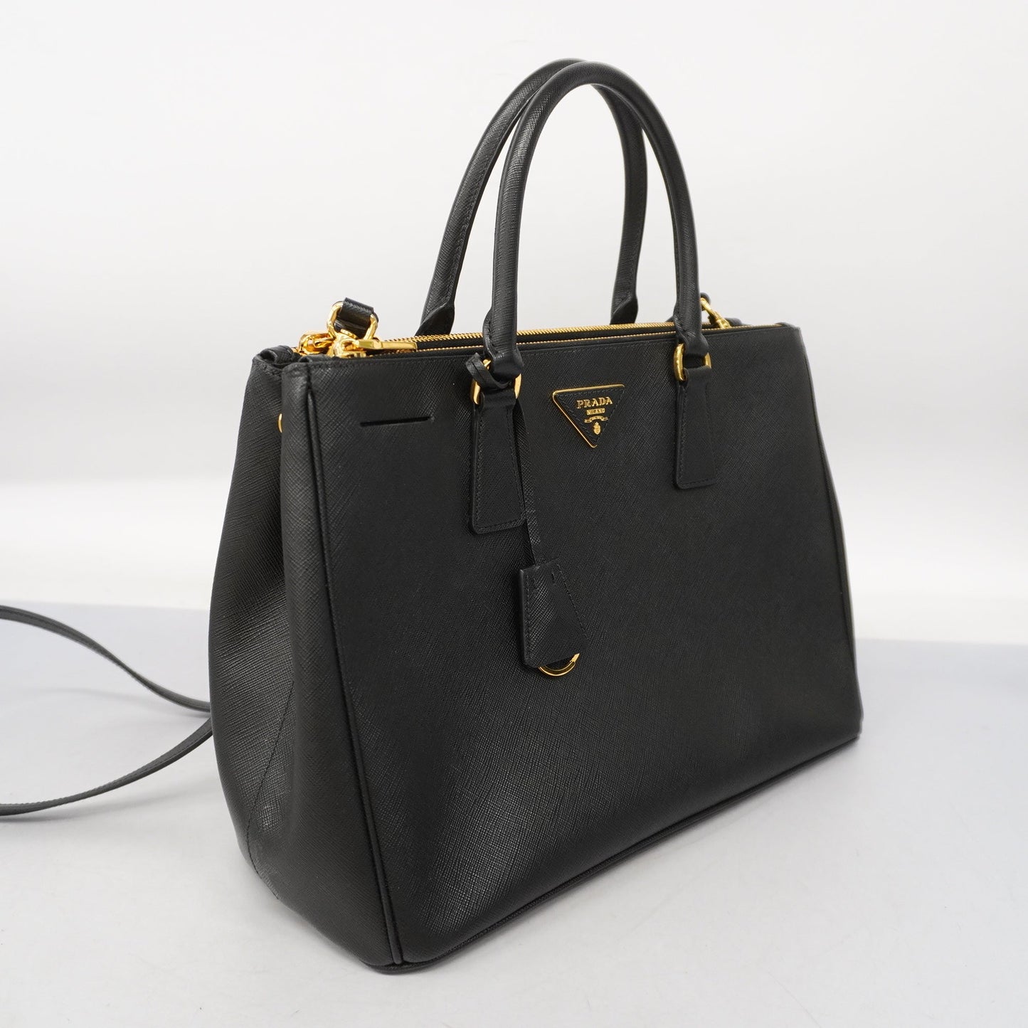 Prada 2Way Bag Women Handbag Shoulder Bag Tote Bag Leather Black