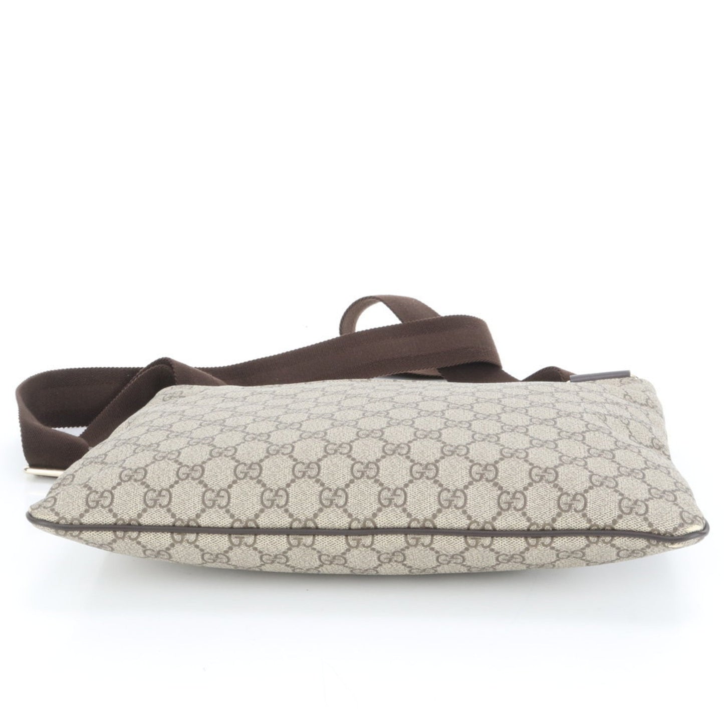 Gucci Brown Leather Coated Canvas Shoulder Bag
