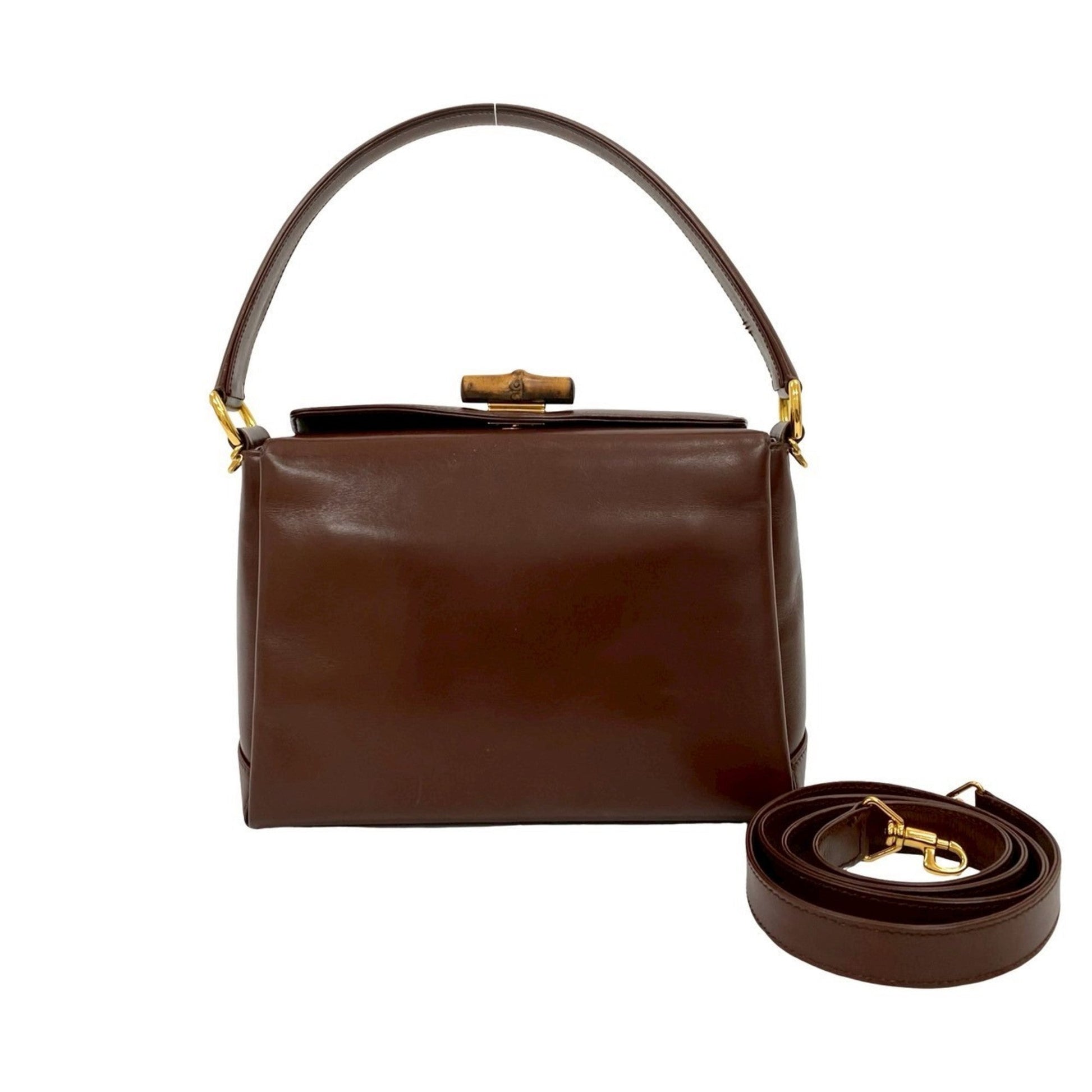 Gucci Brown Bamboo Leather Handbag Shoulder Bag