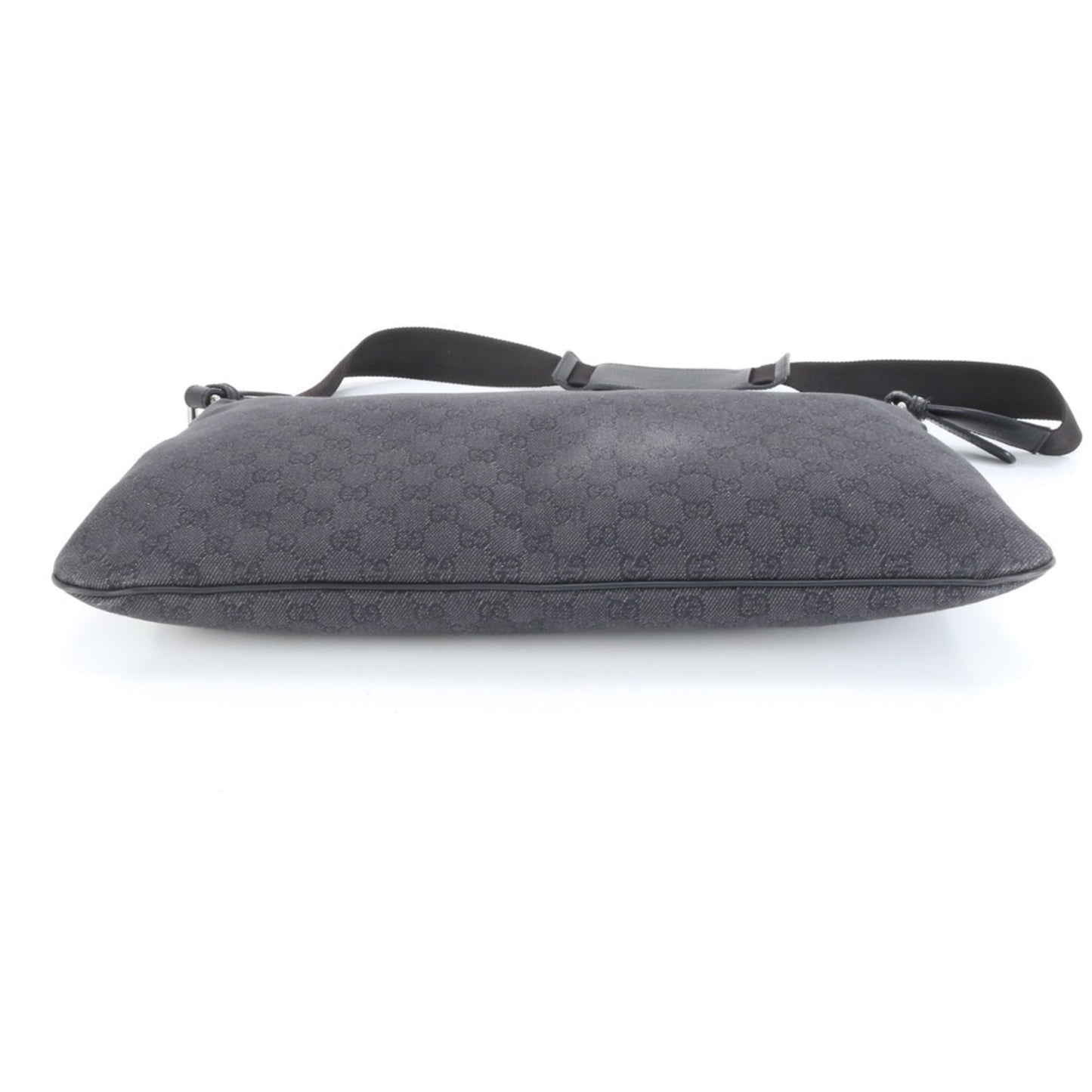 Gucci Black Leather Canvas Shoulder Bag
