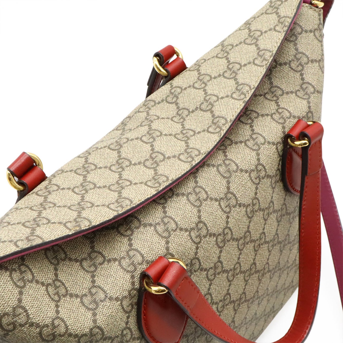 Gucci Beige Pink Pink Red Red Color Gg Supreme Leather Handbag Shoulder Bag Tote Bag