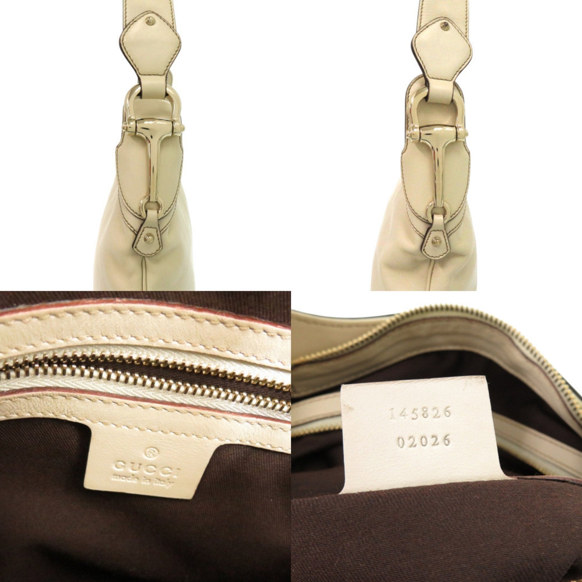 Gucci Ivory Leather Shoulder Bag