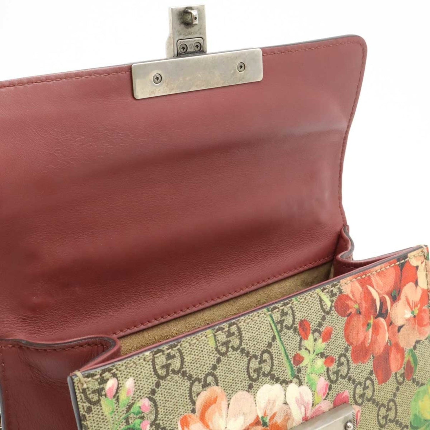 Gucci Gg Blooms Beige Multi-Color Pink Pvc Leather Shoulder Bag