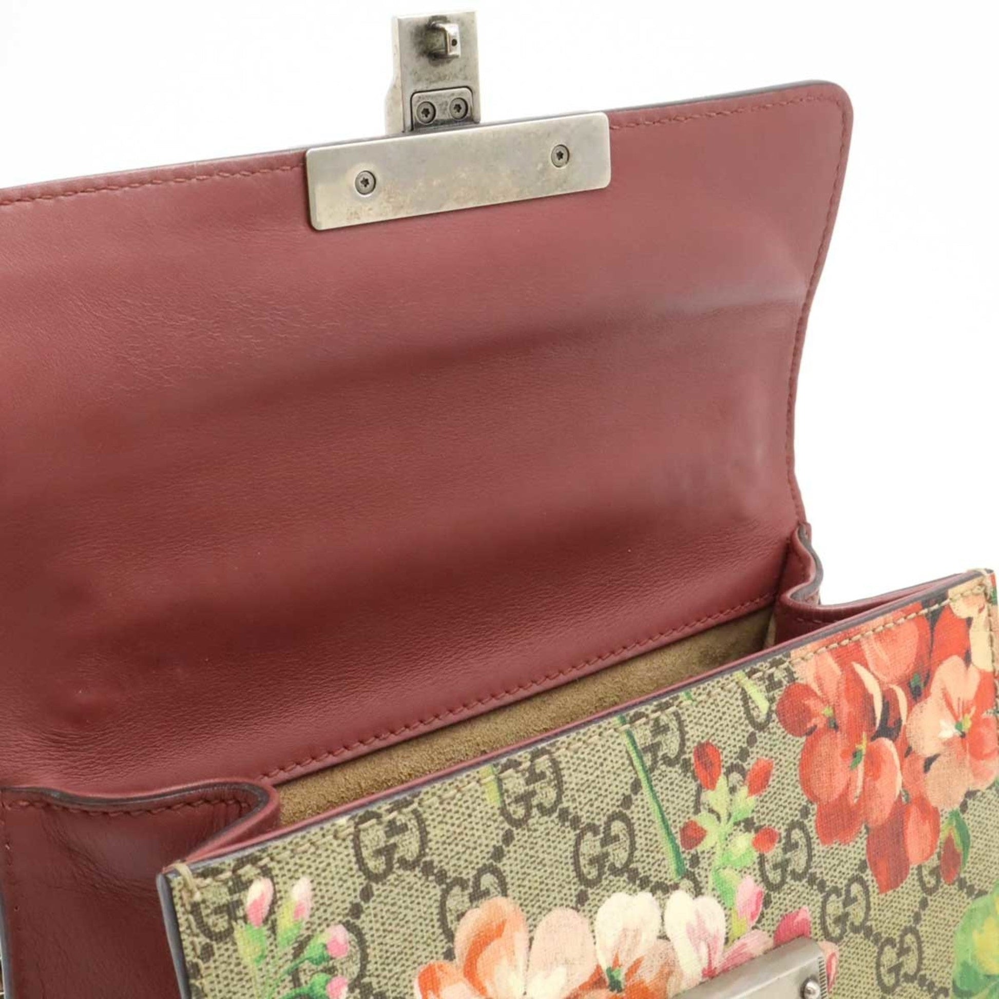 Gucci Gg Blooms Beige Multi-Color Pink Pvc Leather Shoulder Bag