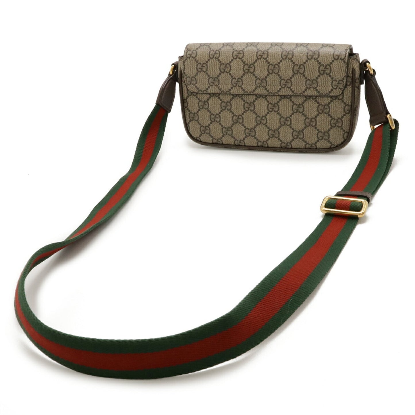 Gucci Sherry Line Beige Green Red Color Gg Supreme Leather Pochette Shoulder Bag