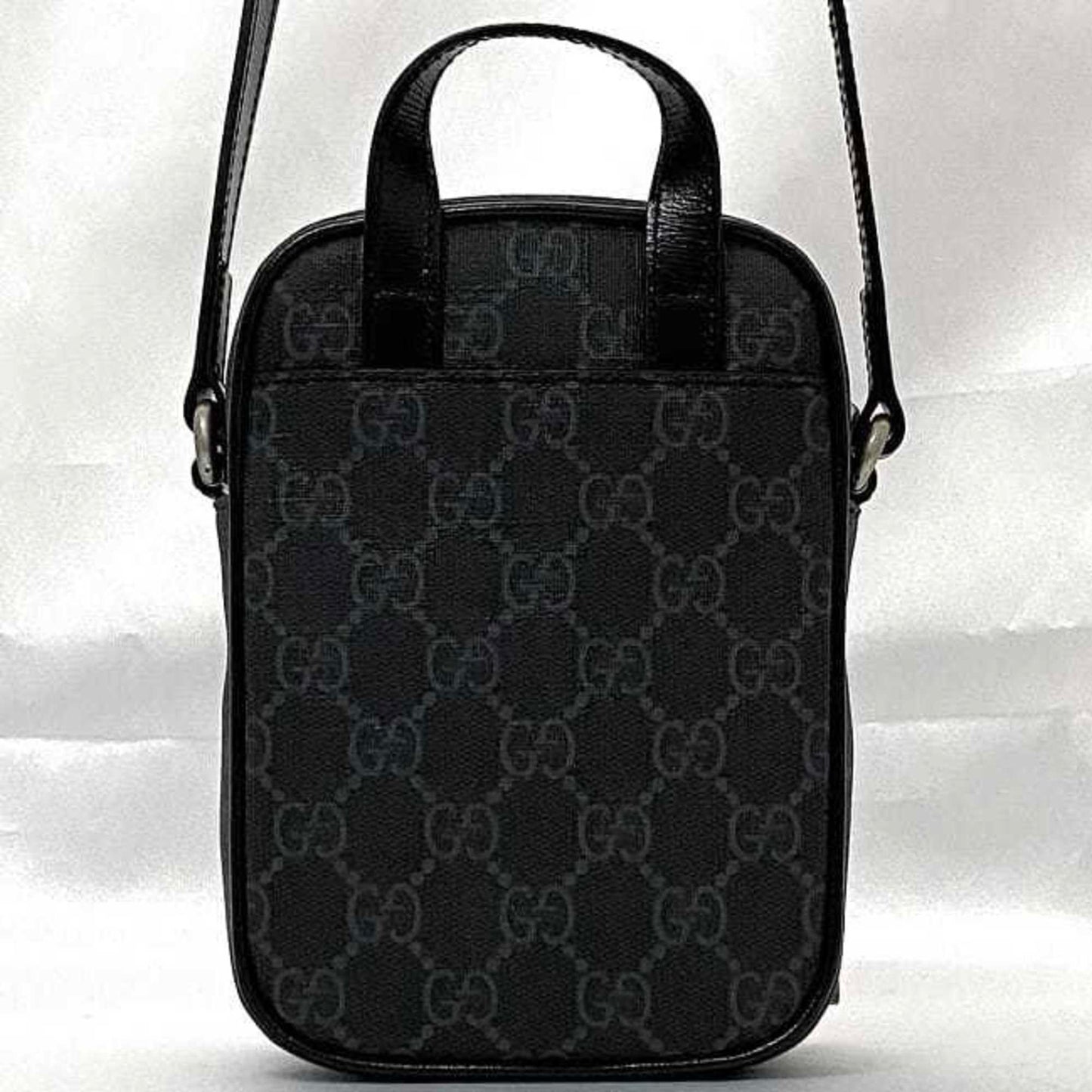 Gucci Black Pvc Leather Pochette Shoulder Bag