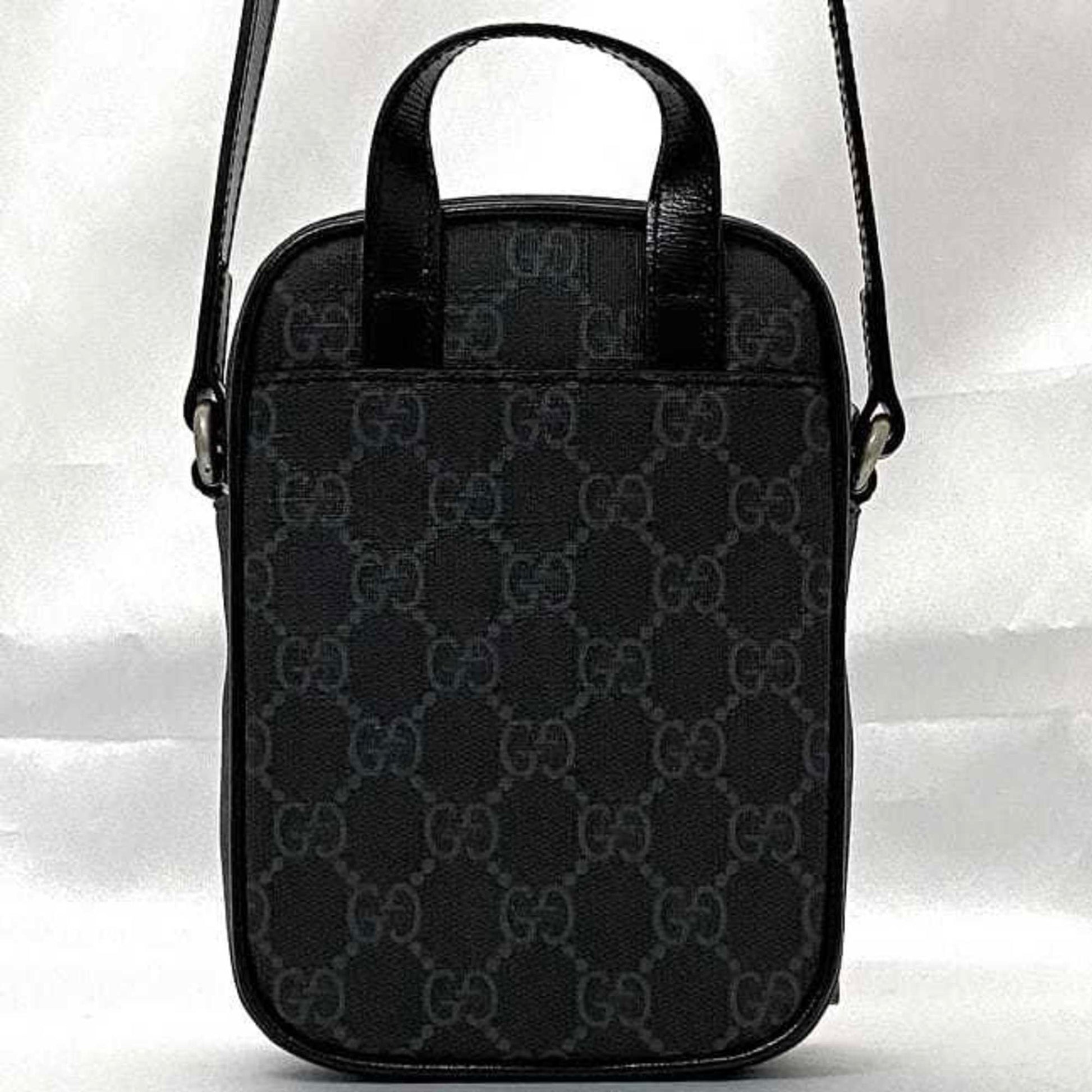 Gucci Black Pvc Leather Pochette Shoulder Bag