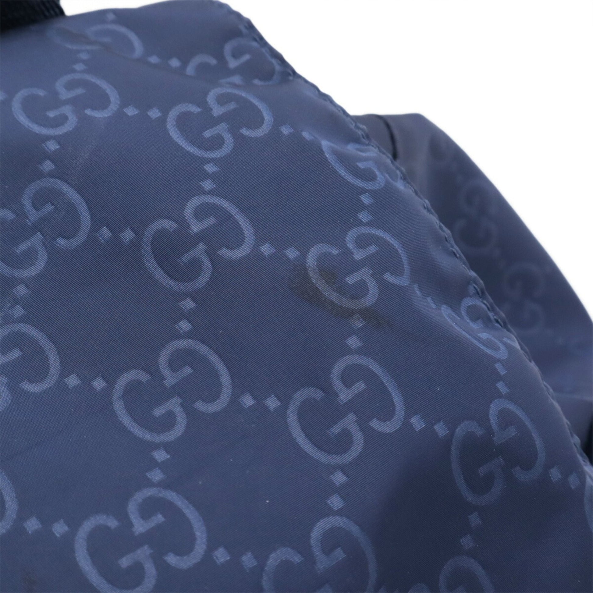 Gucci Navy Nylon Leather Backpack