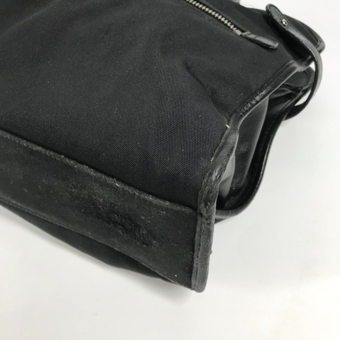 Gucci Black Nylon Leather Handbag Tote Bag