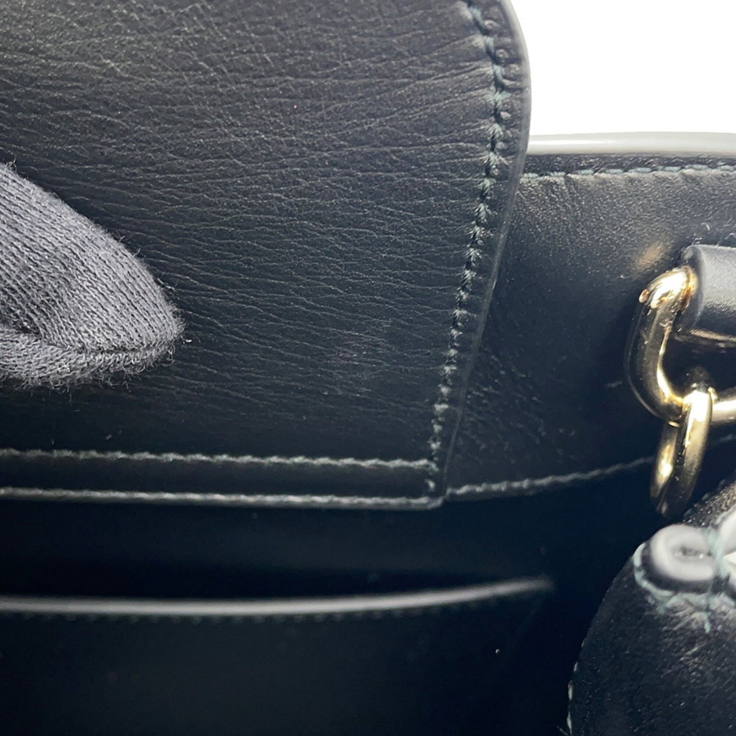 Gucci Black Leather Handbag Shoulder Bag Tote Bag