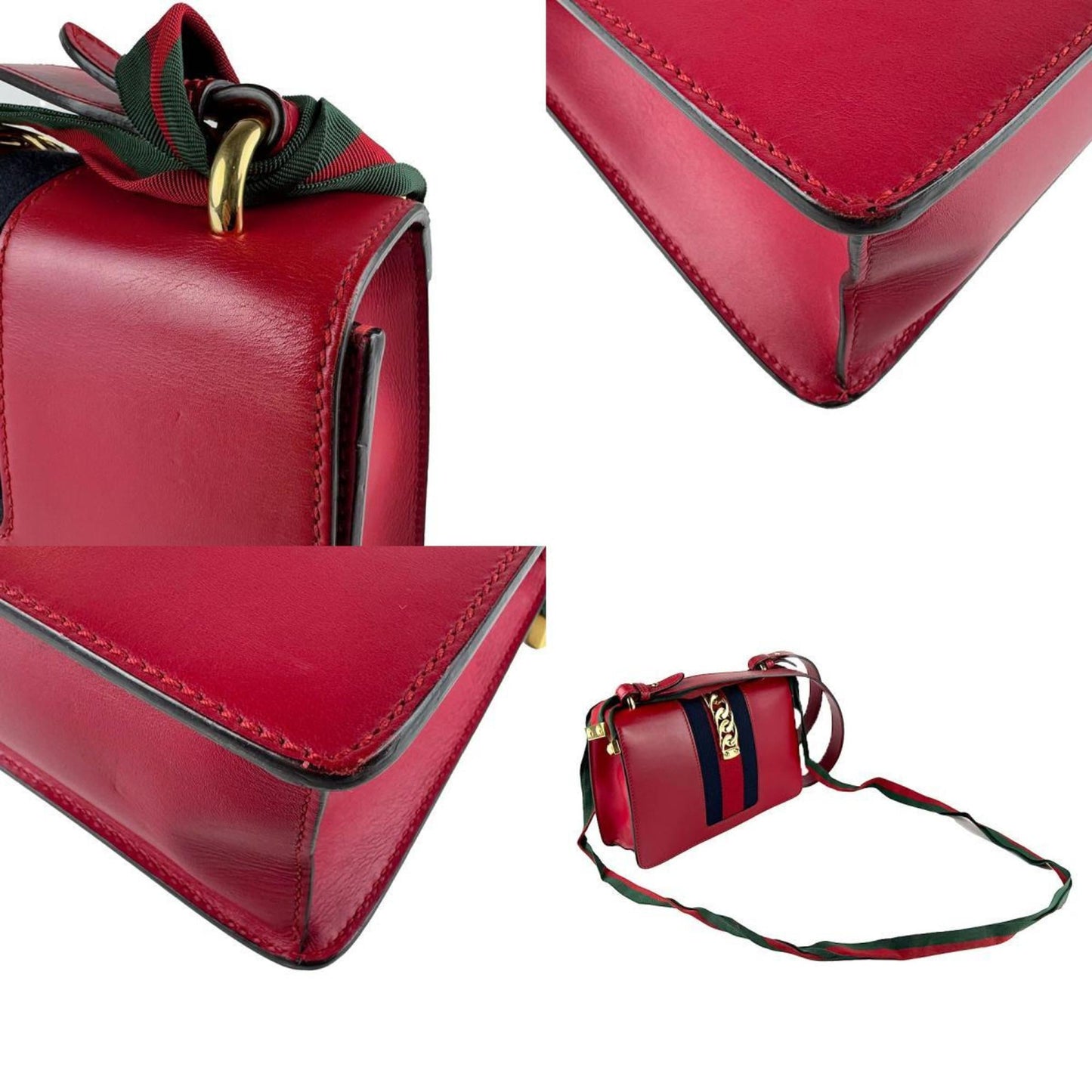 Gucci Red Color Leather Shoulder Bag