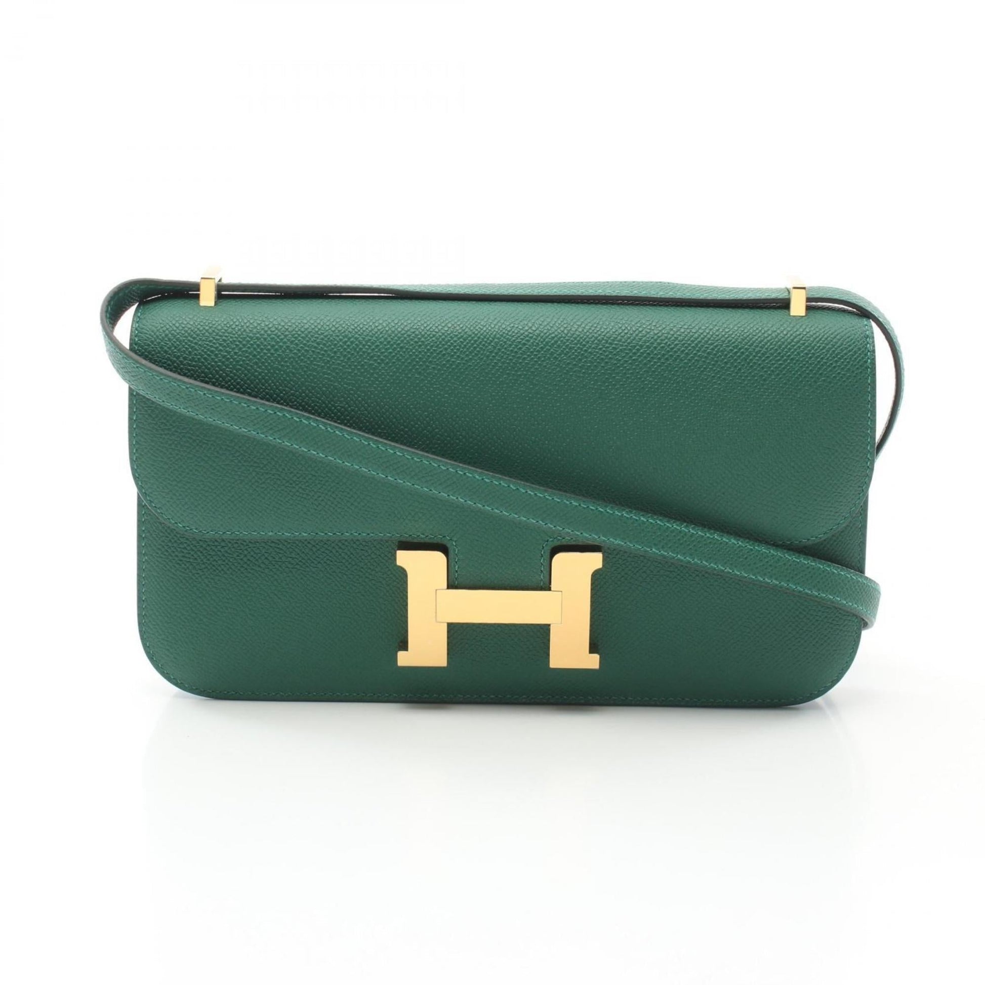 Hermes Epsom Shoulder Bag Leather Green