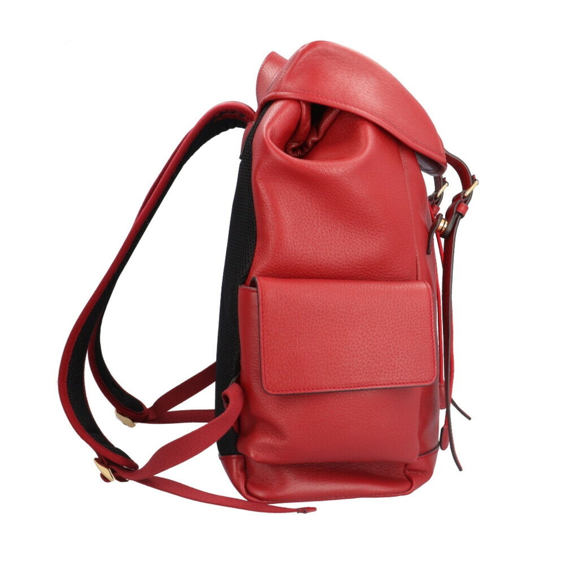 Gucci Navy Red Color Leather Backpack