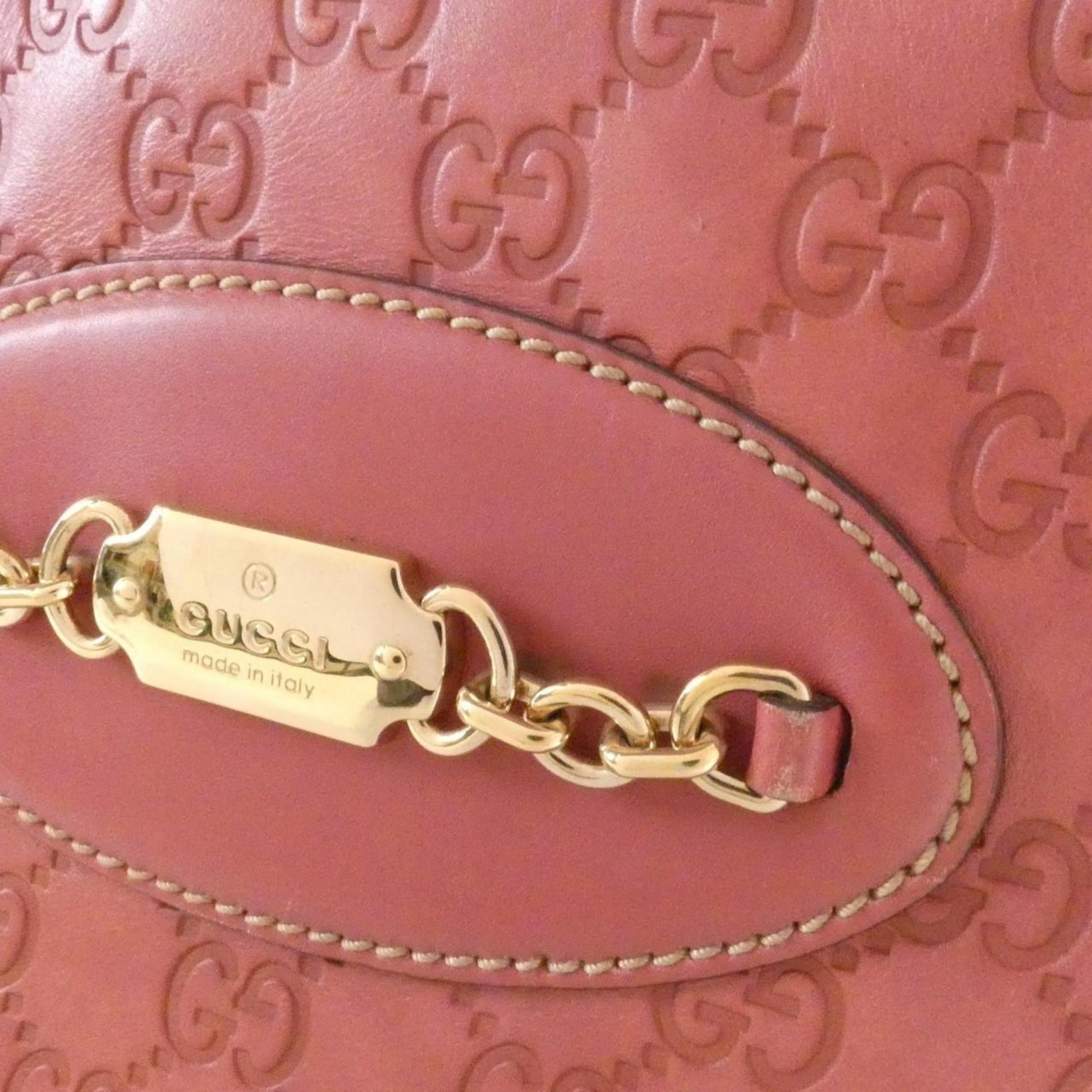 Gucci Pink Leather Shoulder Bag