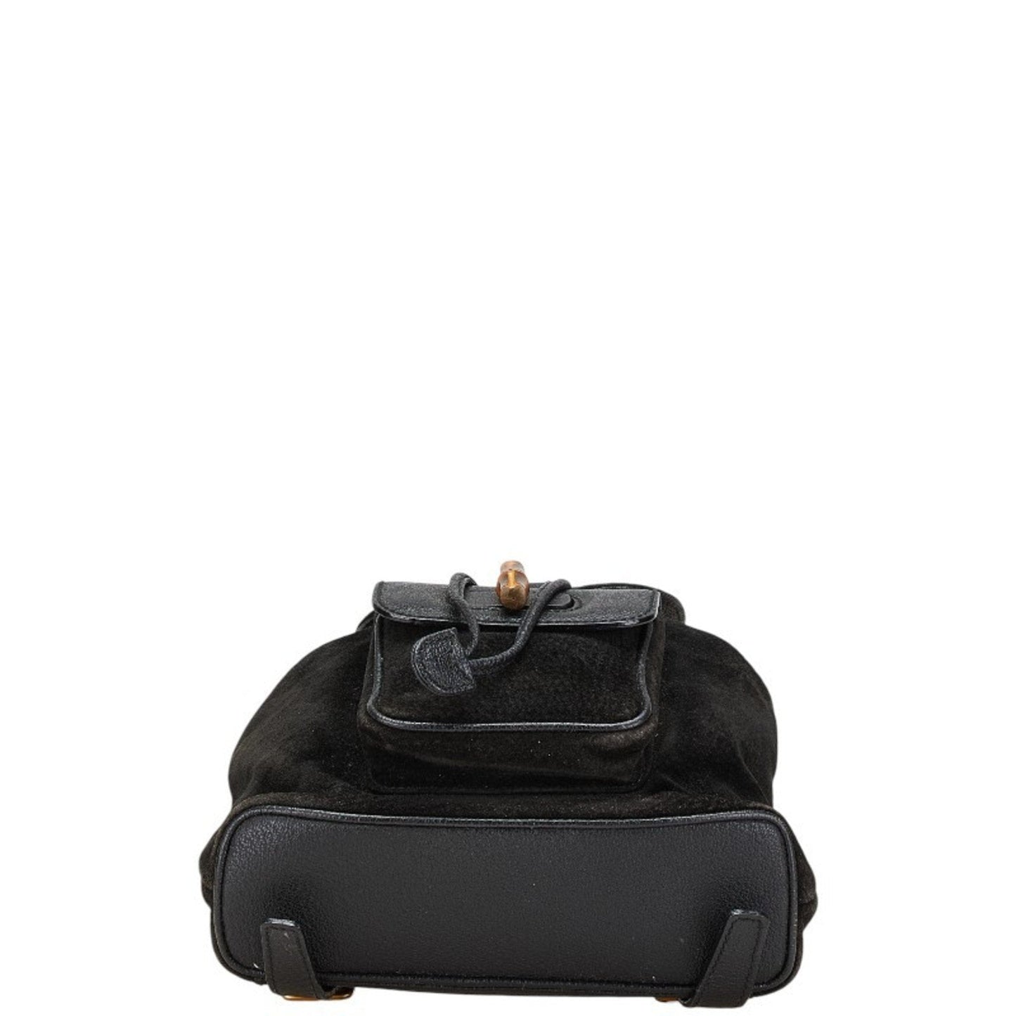 Gucci Black Leather Suede Backpack
