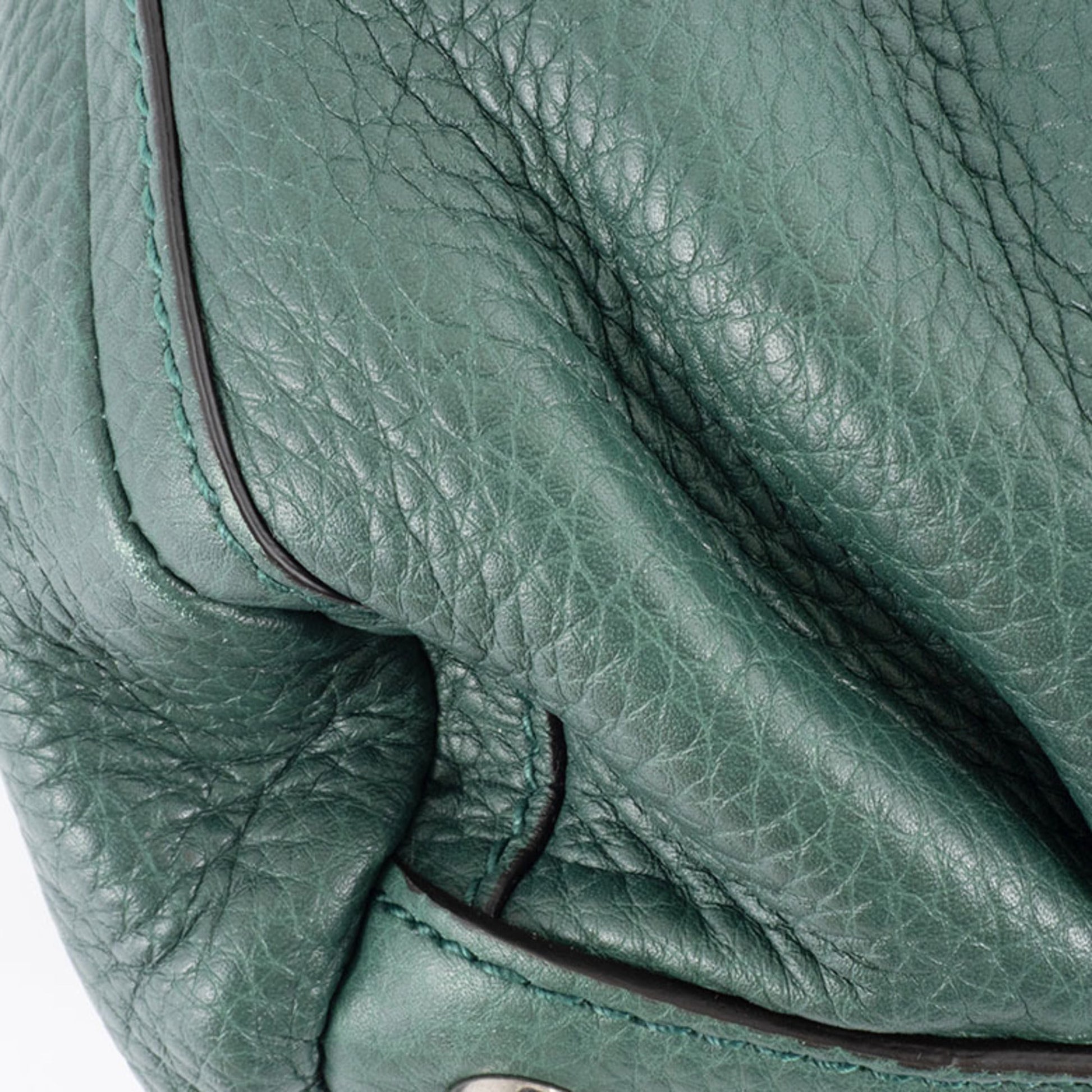 Gucci Abbey Green Leather Shoulder Bag Tote Bag
