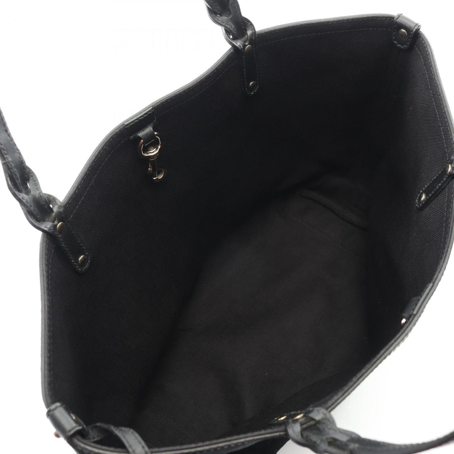 Gucci Black Canvas Leather Tote Bag