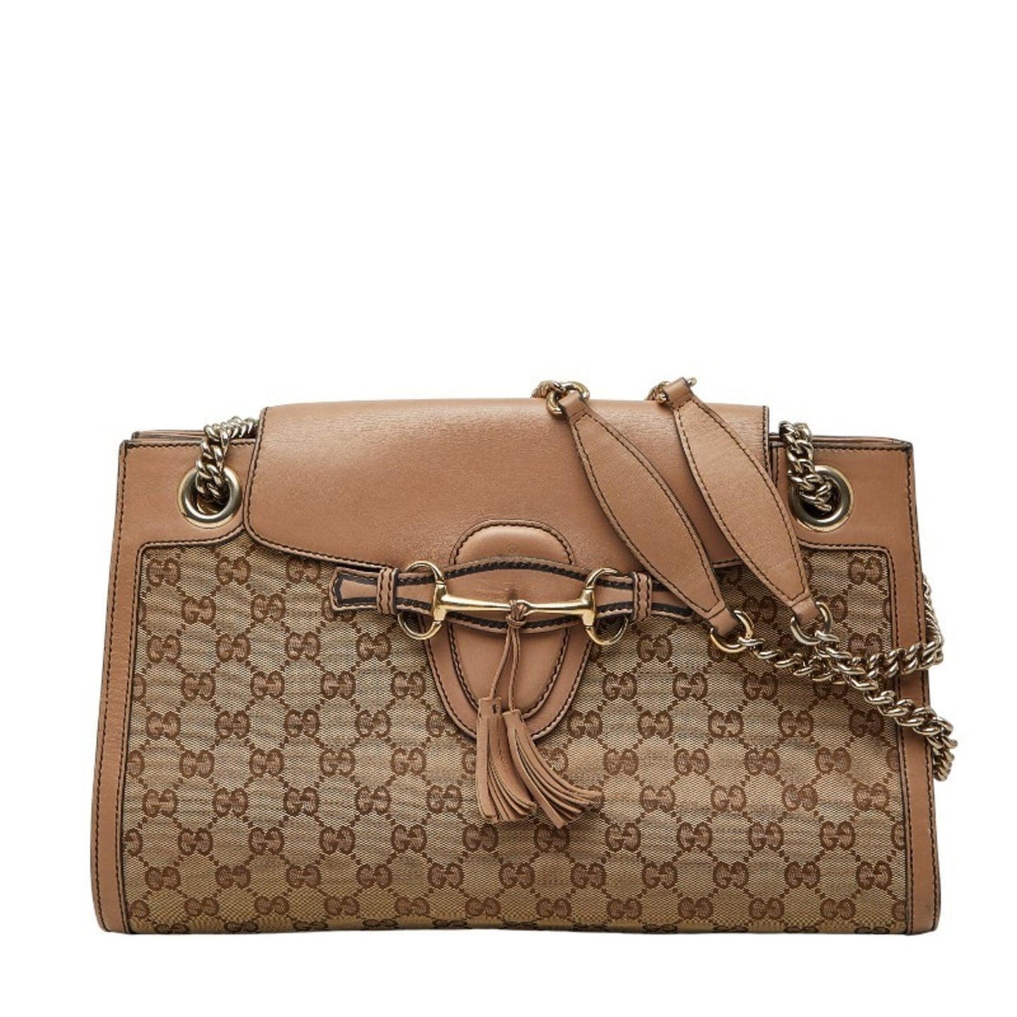 Gucci Gg Canvas Beige Pink Gg Canvas Leather Shoulder Bag