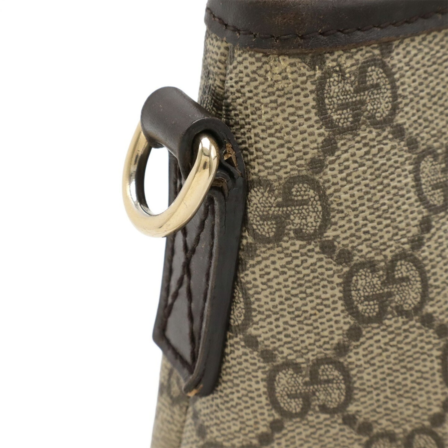 Gucci Gg Plus Beige Dark Brown Gg Supreme Leather Handbag Shoulder Bag Tote Bag
