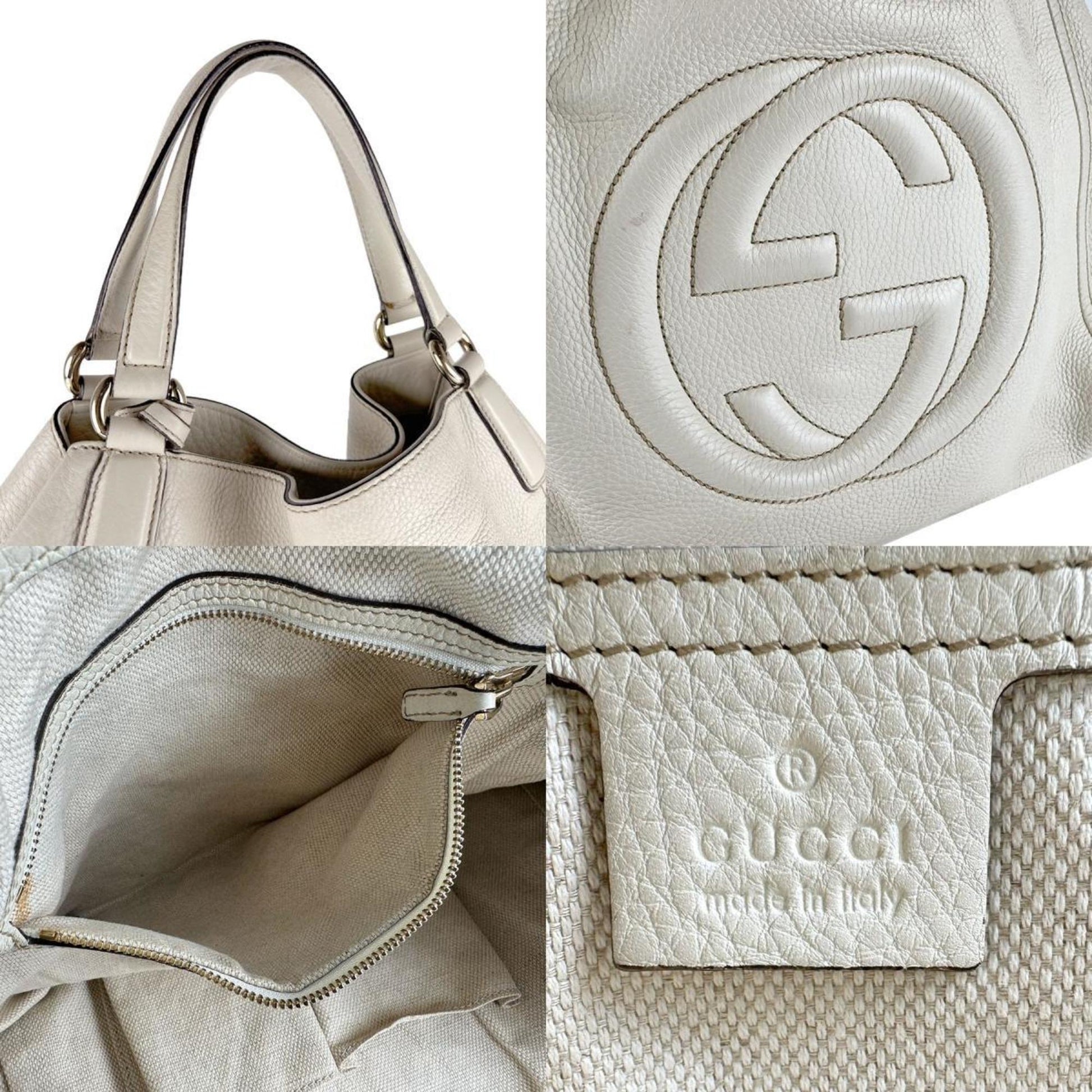 Gucci Ivory Leather Handbag