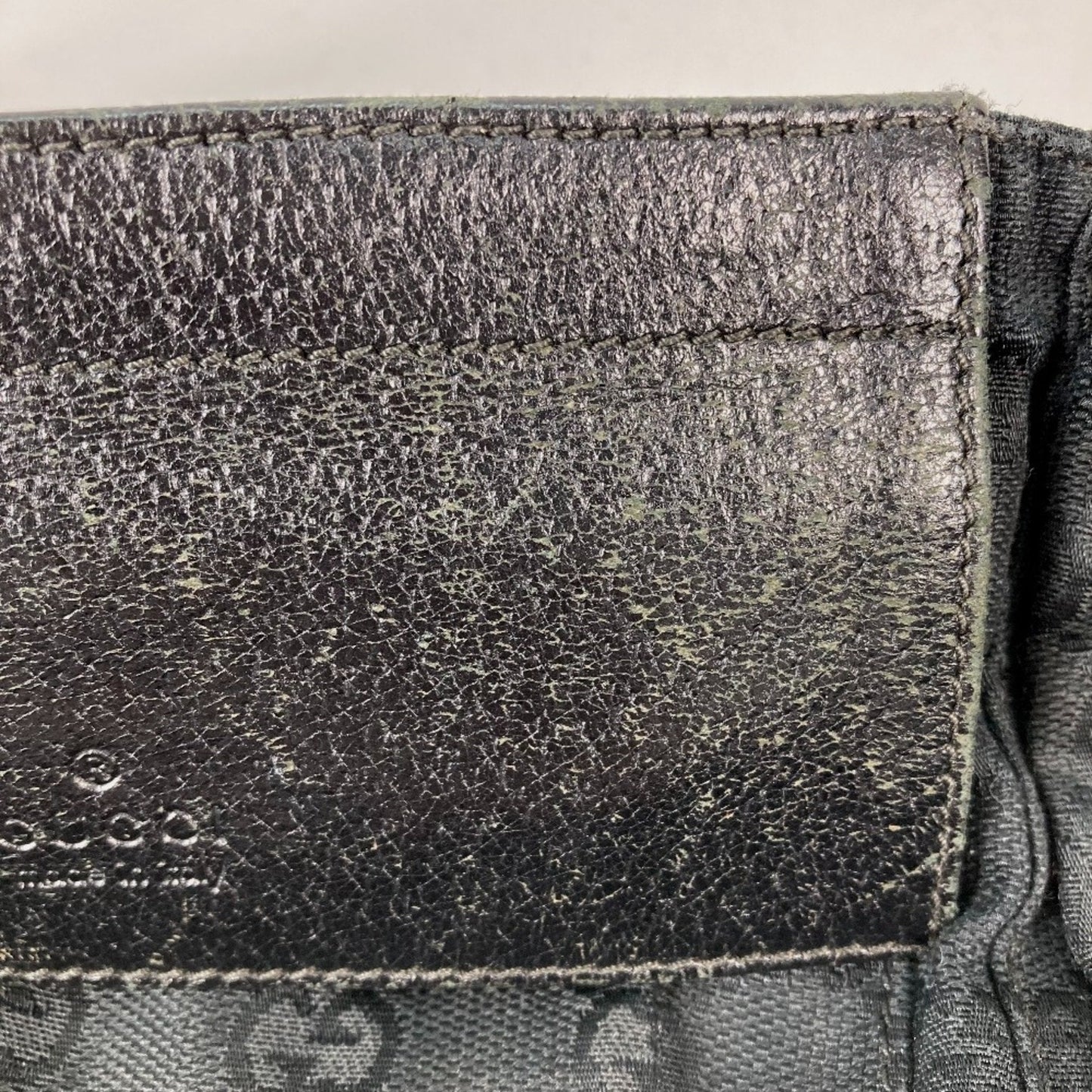 Gucci Black Gg Canvas Leather Fanny Pack Sling Bag