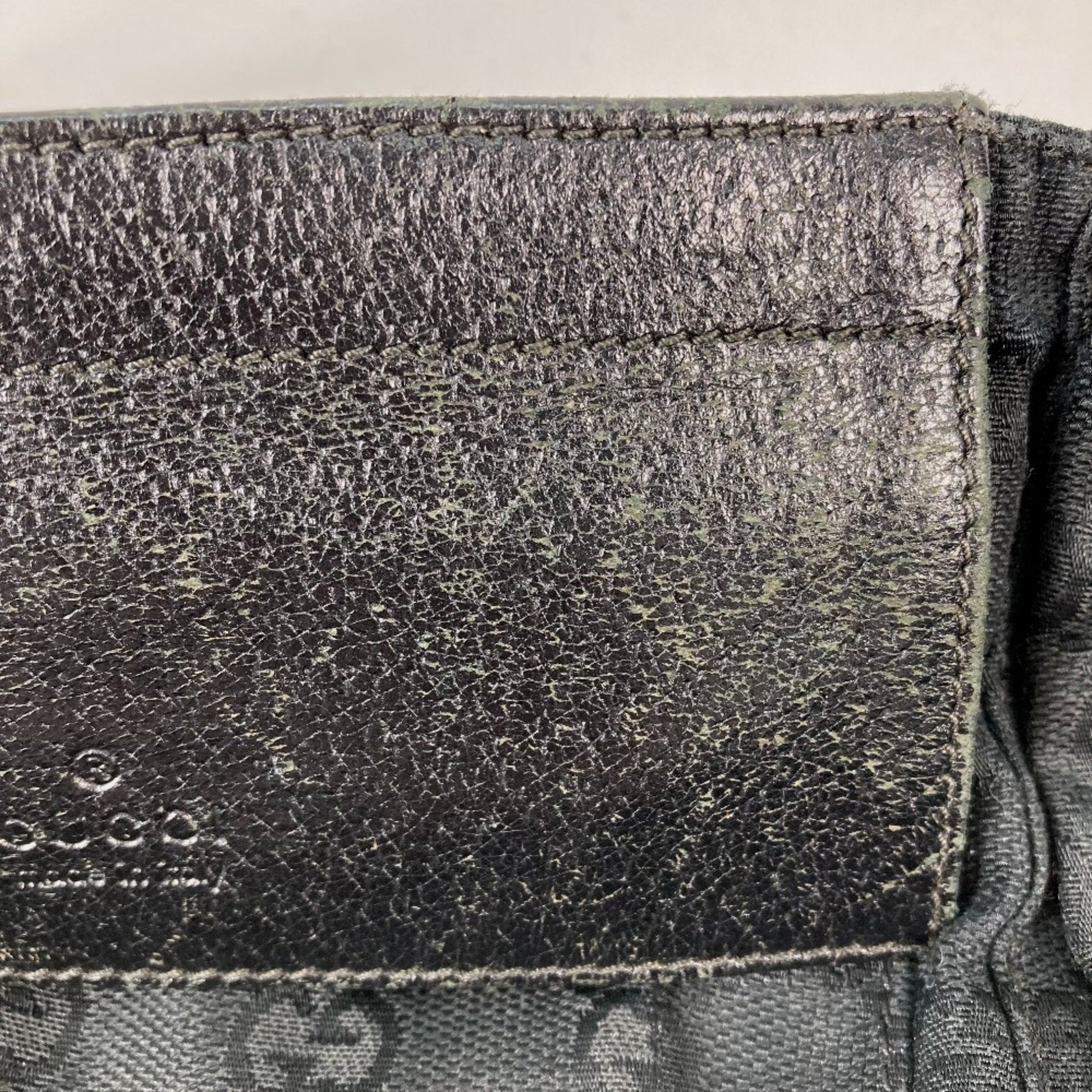 Gucci Black Gg Canvas Leather Fanny Pack Sling Bag