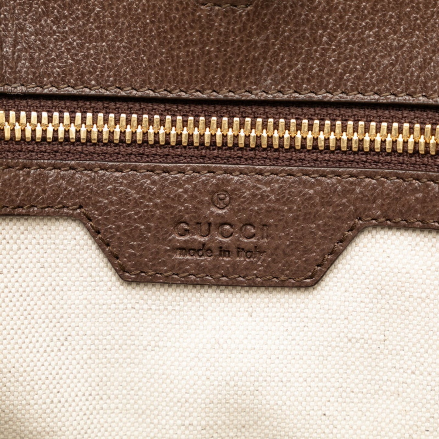 Gucci Beige Multi-Color Canvas Leather Shoulder Bag Tote Bag