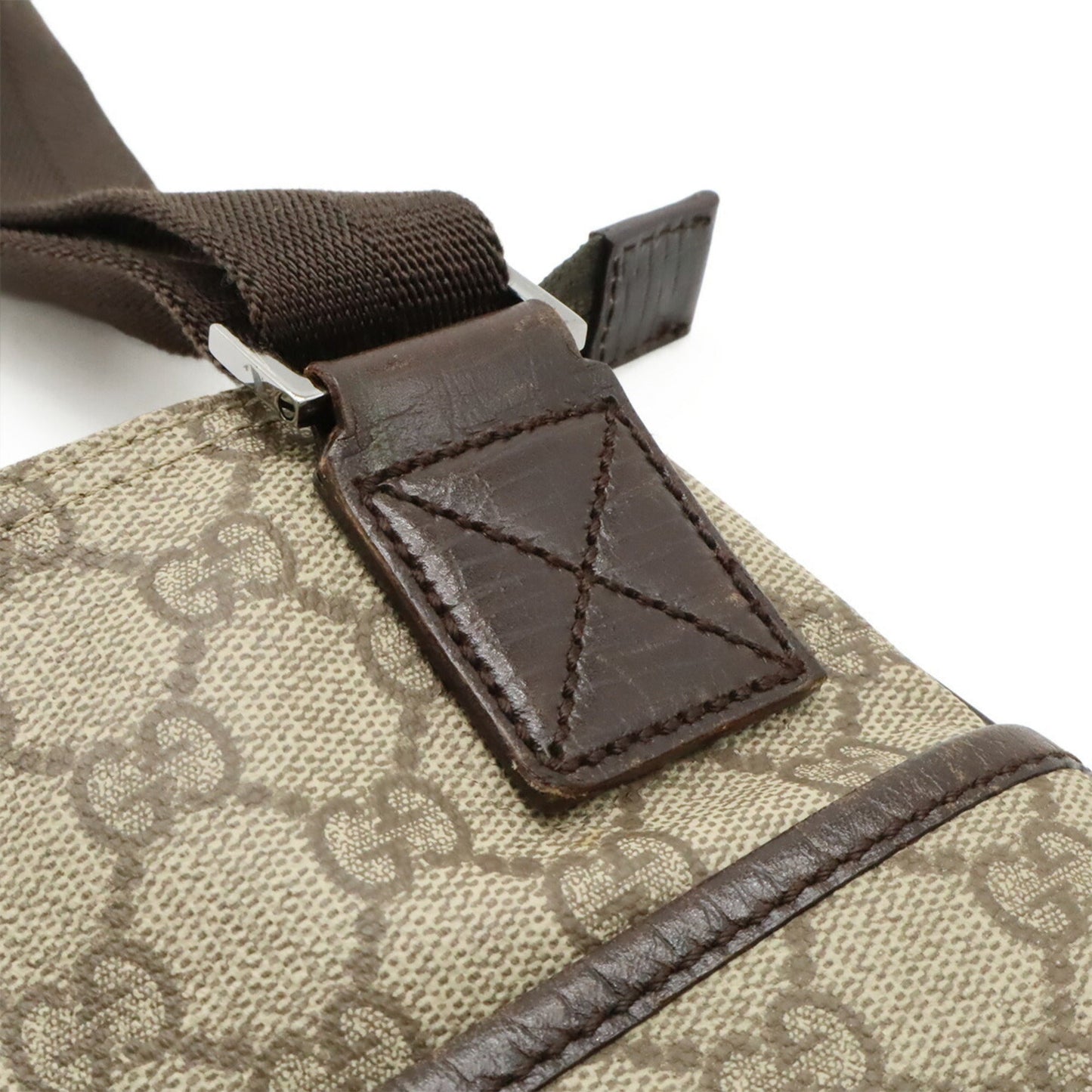 Gucci Beige Dark Brown Pvc Leather Shoulder Bag